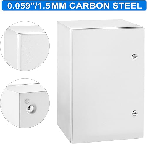 Miniatura 2 de VEVOR Caja eléctrica de acero del recinto, 24" x 16" x 12", caja de conexiones con bisagras de acero al carbono resistente a la intemperie IP65 con