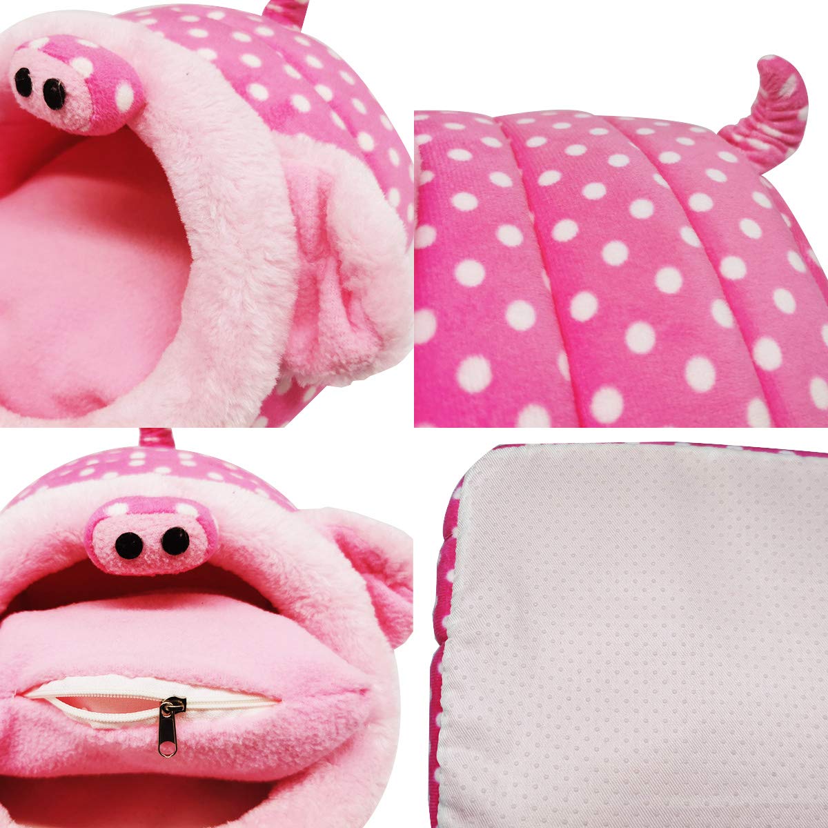 LEFTSTARER Jaula de conejillo de indias Cama de animales pequeños accesorios de casa, conejillo de indias juguetes casa nido hámster suministros hábitat huron rata
