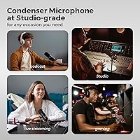 Vista 8 de NearStream AM25X Gen2 Micrófono de Condensador XLR/USB con Cancelación de Ruido/Control de Volumen/Entrada de Auriculares/Silencio, Micrófono