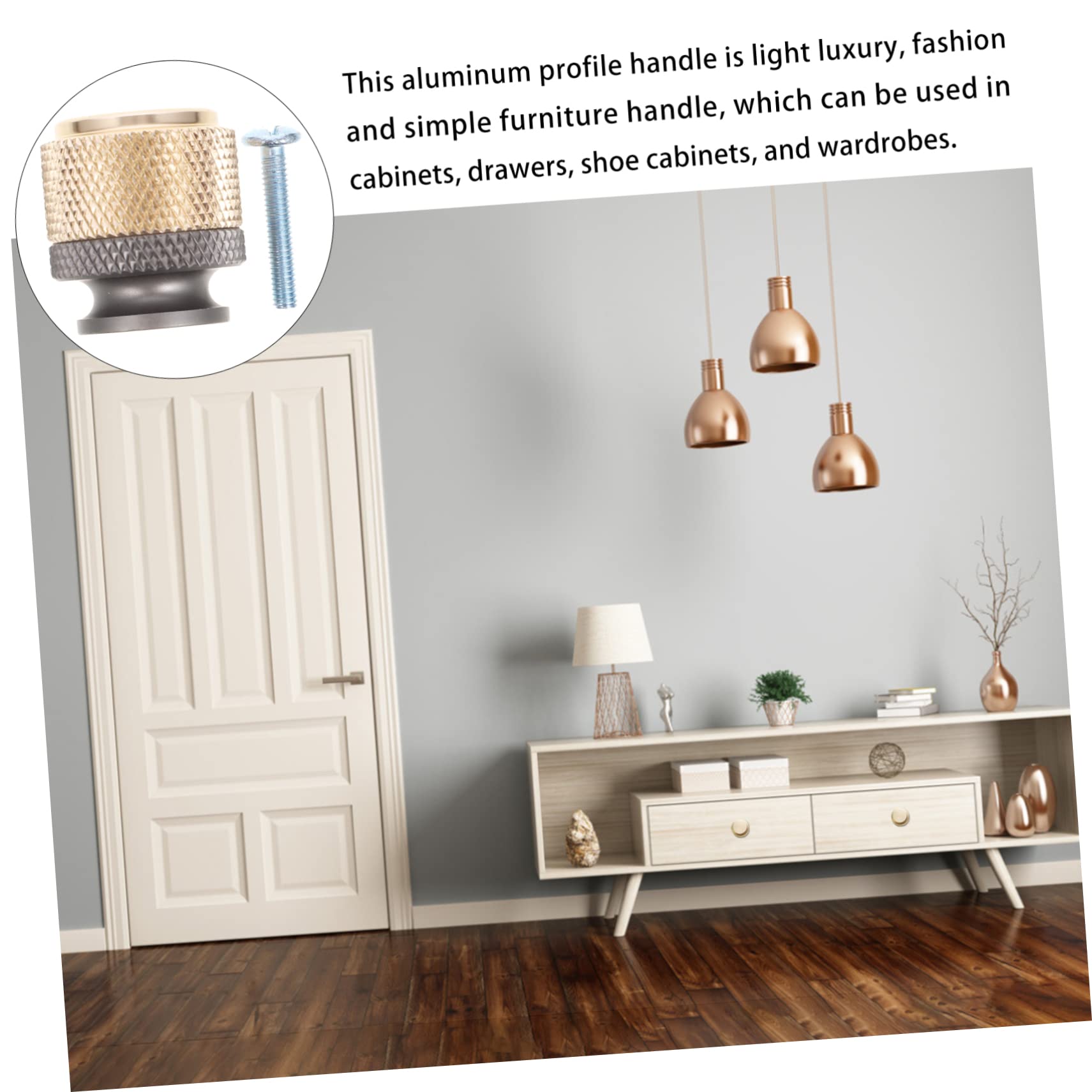 ORFOFE 6 Pomelli per Mobili in Alluminio Oro, Design Moderno e Robusto, per Armadio e Mobile Cucina, Finitura Elegante per Interni Casa