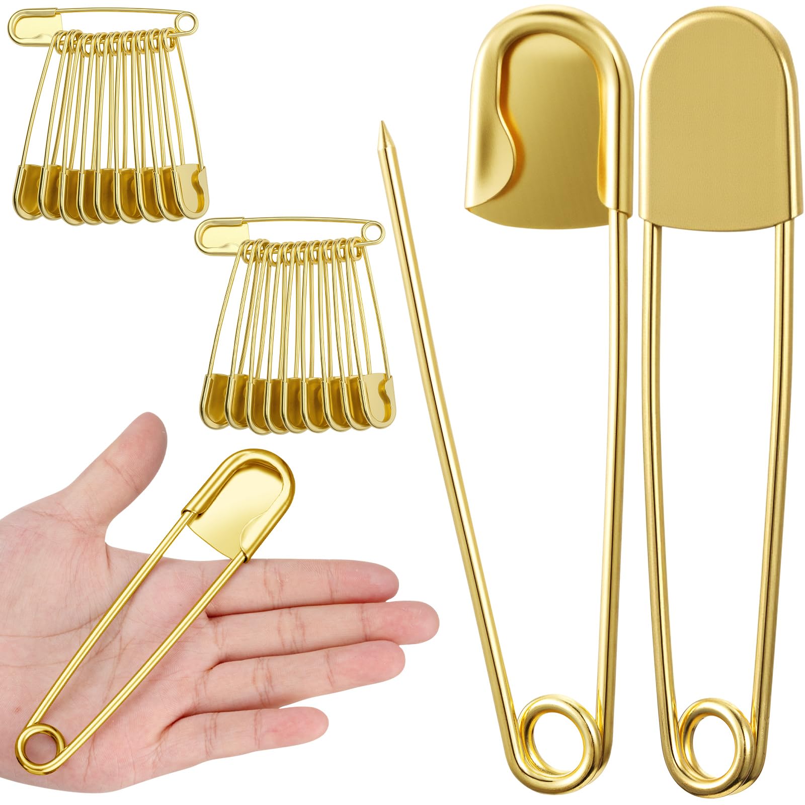 Juexica 20 Pcs 5 Inch Large Safety Pins, Giant Heavy Duty Jumbo Safety Pin
