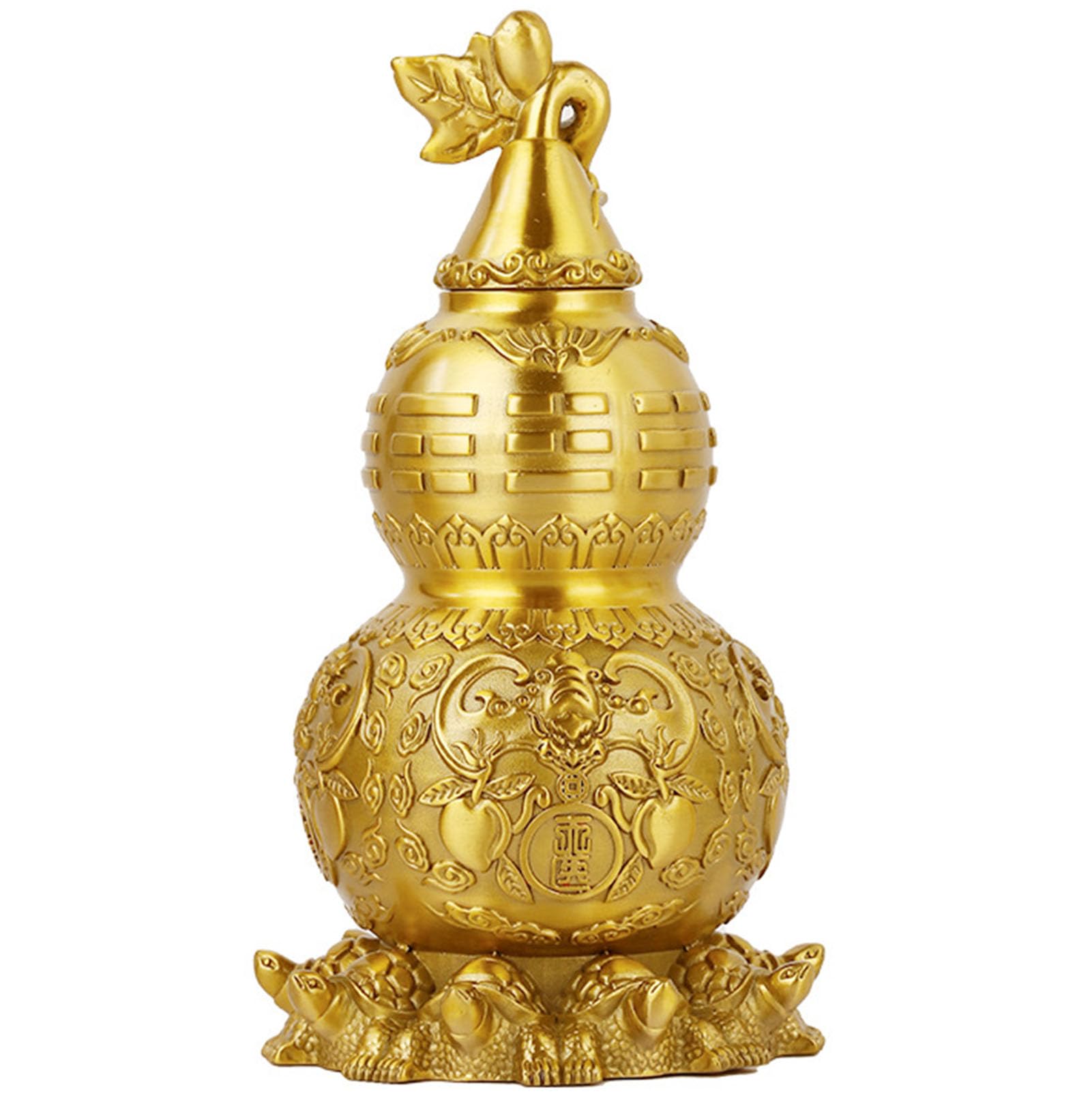 Fengshui Retro Brass Gourd Hulu Adornment for Home Office Statue Charm