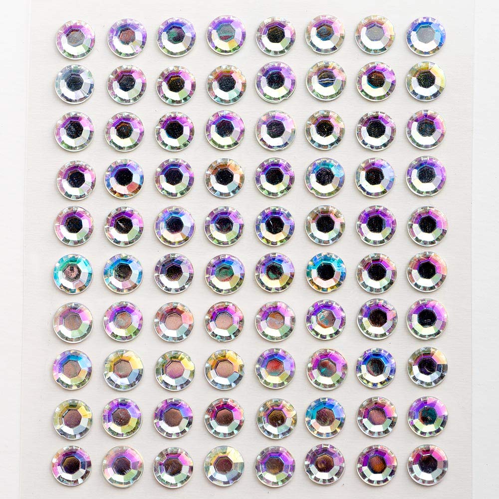 Italian Options Iridescent - 8Mm Diamante Rhinestone Gem Crystal Stickers (80 Pcs)