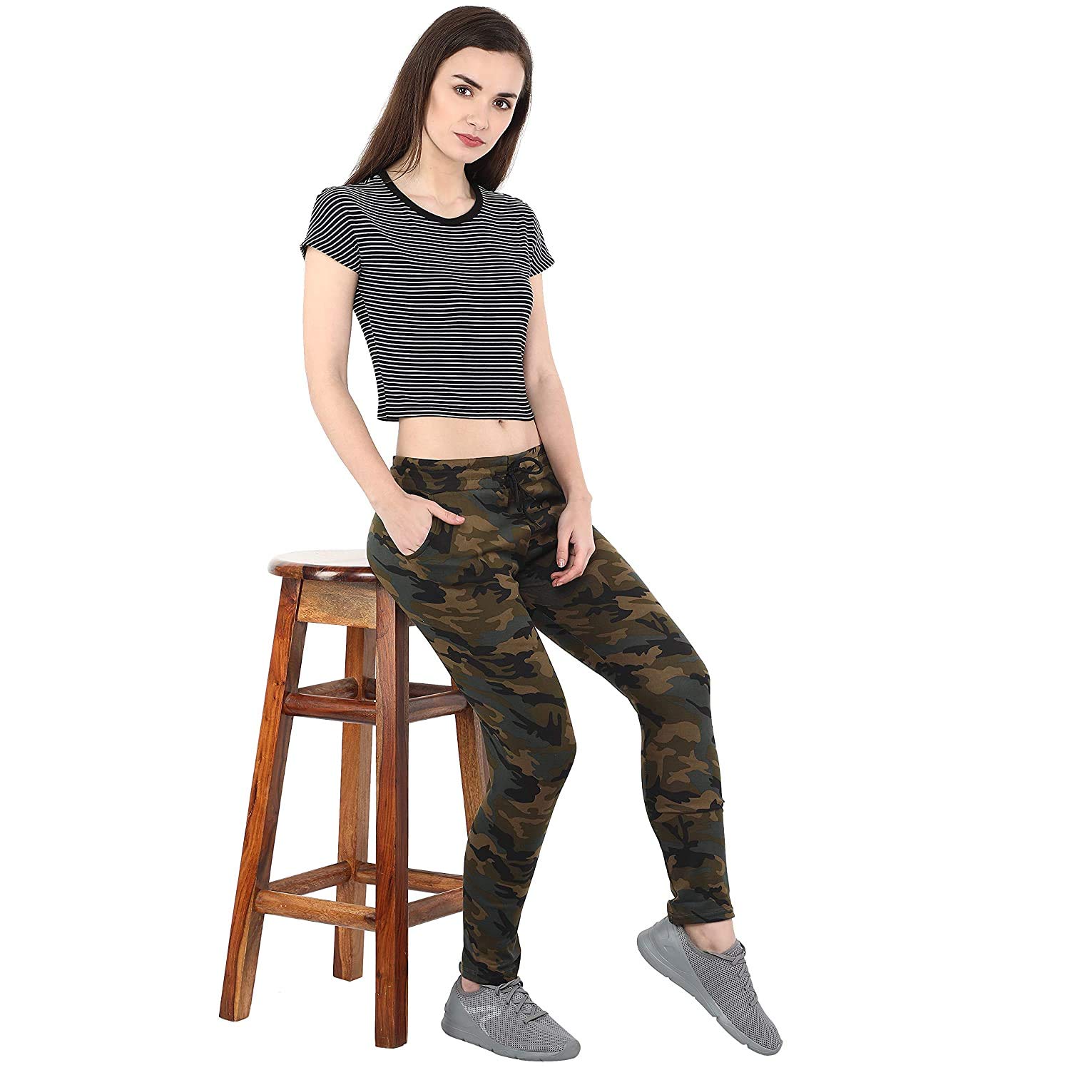 INFISPACE® Winters Girl's Thermal Army Camouflage with Thick Fur Layer Inside (32, Dark Green) - Image 6 thumbnail