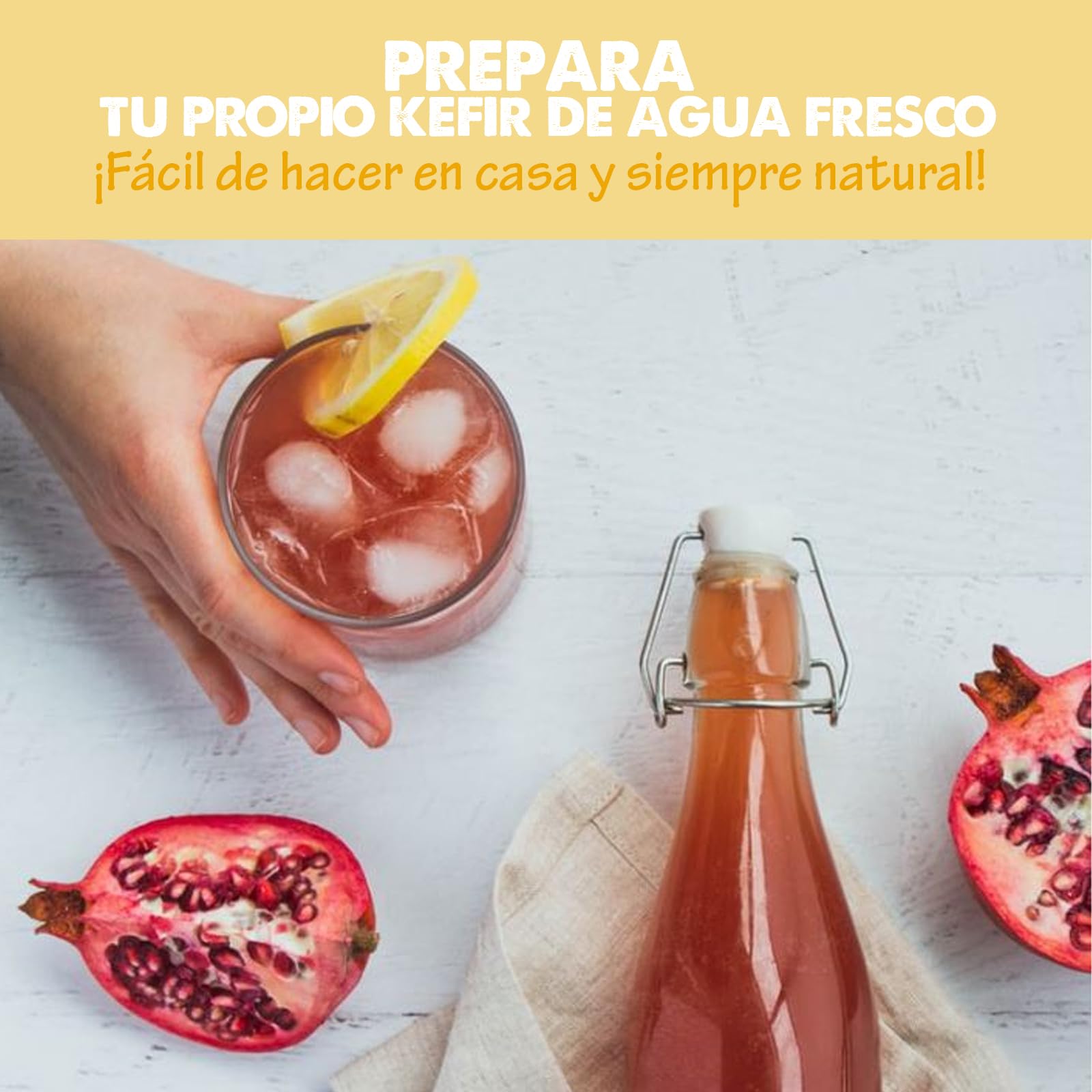 100g de Hongo/Nódulos Frescos de Kéfir de Agua + Instrucciones + Recetas + Ayuda y Asesoramiento en español - OH MY KÉFIR®
