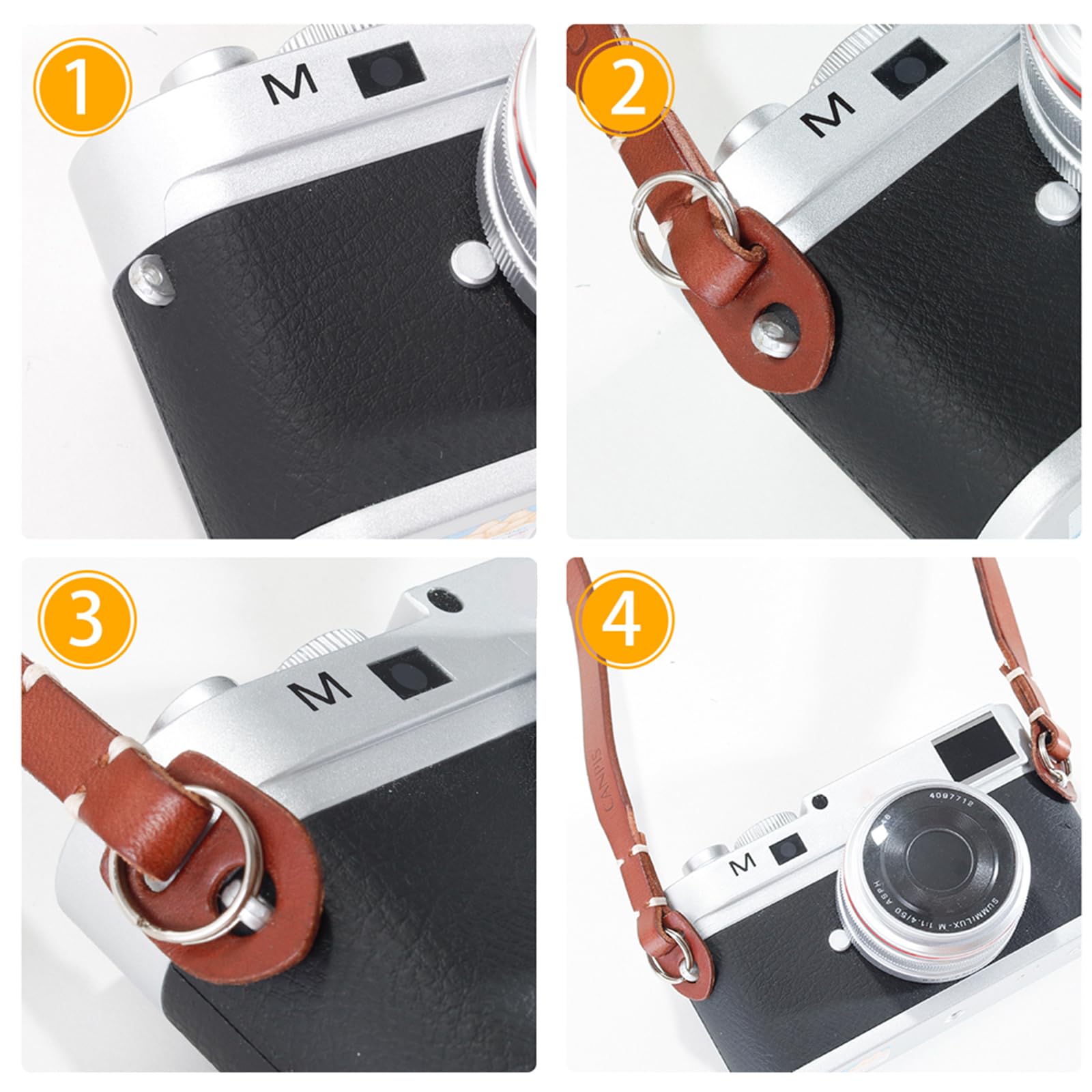 Kameragurt Kamera Halsband Natur Leder Kamera Tragegurt Verstellbar für DSLR SLR Kompakt Kamera für Sony, Canon, Pentax, Nikon, Olympus usw