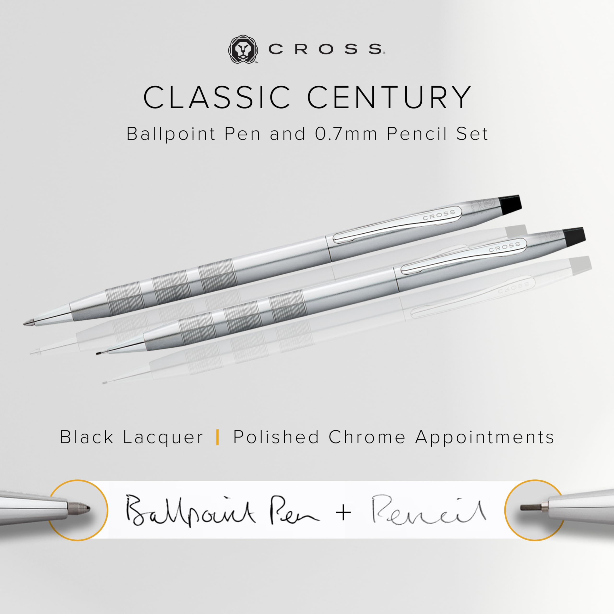 Cross Century Classic cromo satinado bolígrafo / lápiz 0.7mm Set