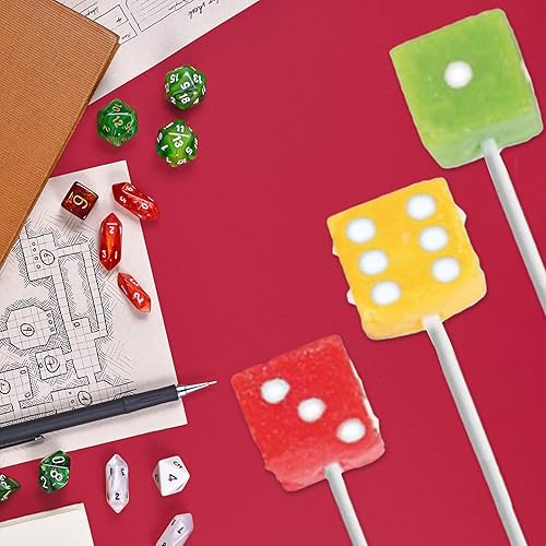 Miniatura 3 de Paletas de caramelo de dados con temática de casino, ventosas de dados comestibles, (12) envueltas individualmente, recuerdos de eventos de fiesta