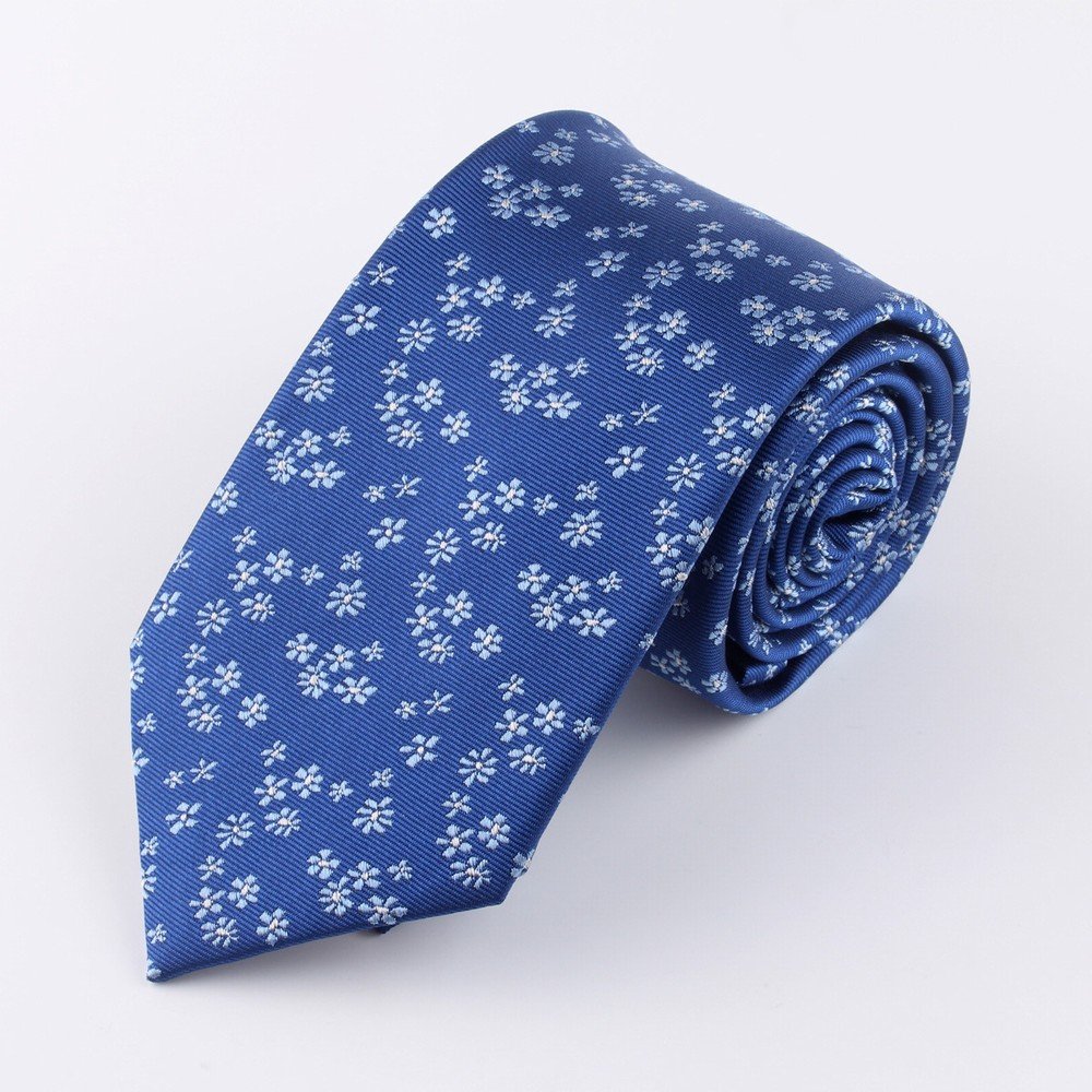 Männliche Business-Anzüge Blumen Krawatte Blau Floral Seide Seide Gefärbte Seide Krawatte,Blau,8 * 145 * 4 CM