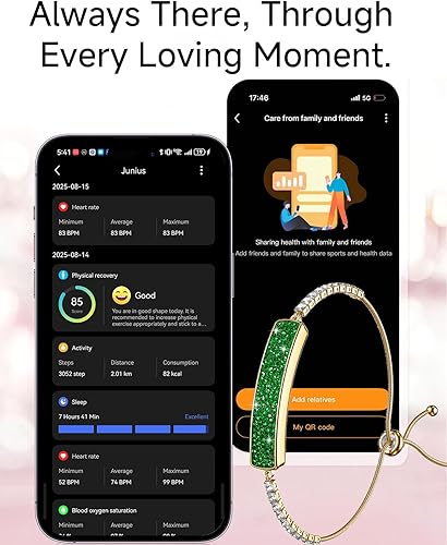 Miniatura 4 de Rastreador de actividad física elegante pulsera inteligente de diamantes para mujer pulsera de salud pulsera de frecuencia cardíaca monitor de