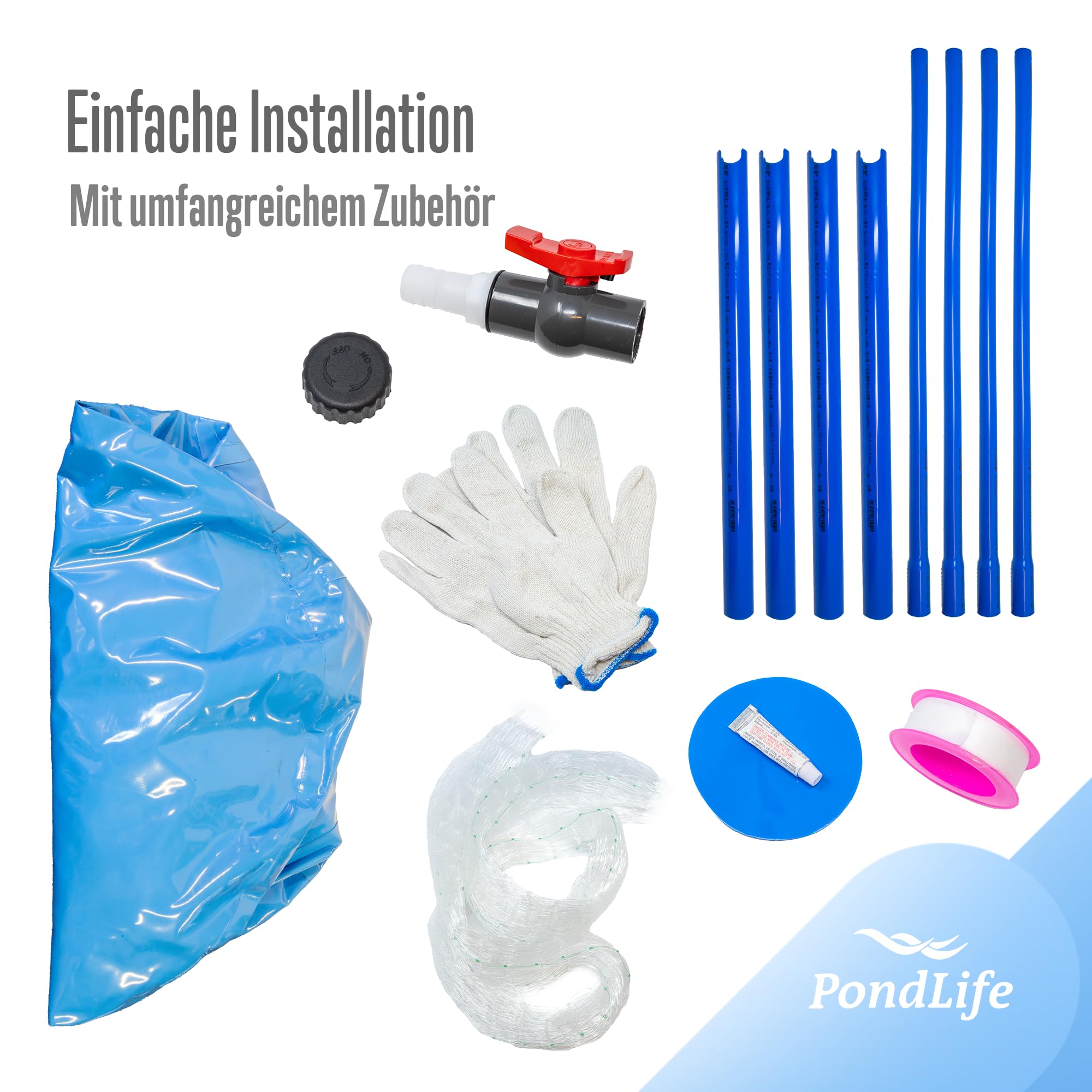 Pondlife Faltbecken für Koi und Teichfische Ø 180cm x Höhe 80cm 2000 Liter PVC UV-beständig