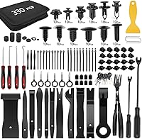 GOOACC 330Pcs Car Trim Removal Tool Kit - Bumper Clips, Push Pins, Pliers, Terminal Removers for Auto Panels & Radios, Durable Nylon, Black