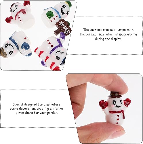 Miniatura 8 de EXCEART 4 figuras miniatura de Navidad, adornos de muñeco de nieve, jardines de hadas, accesorios de Navidad, figuras de globo de nieve,