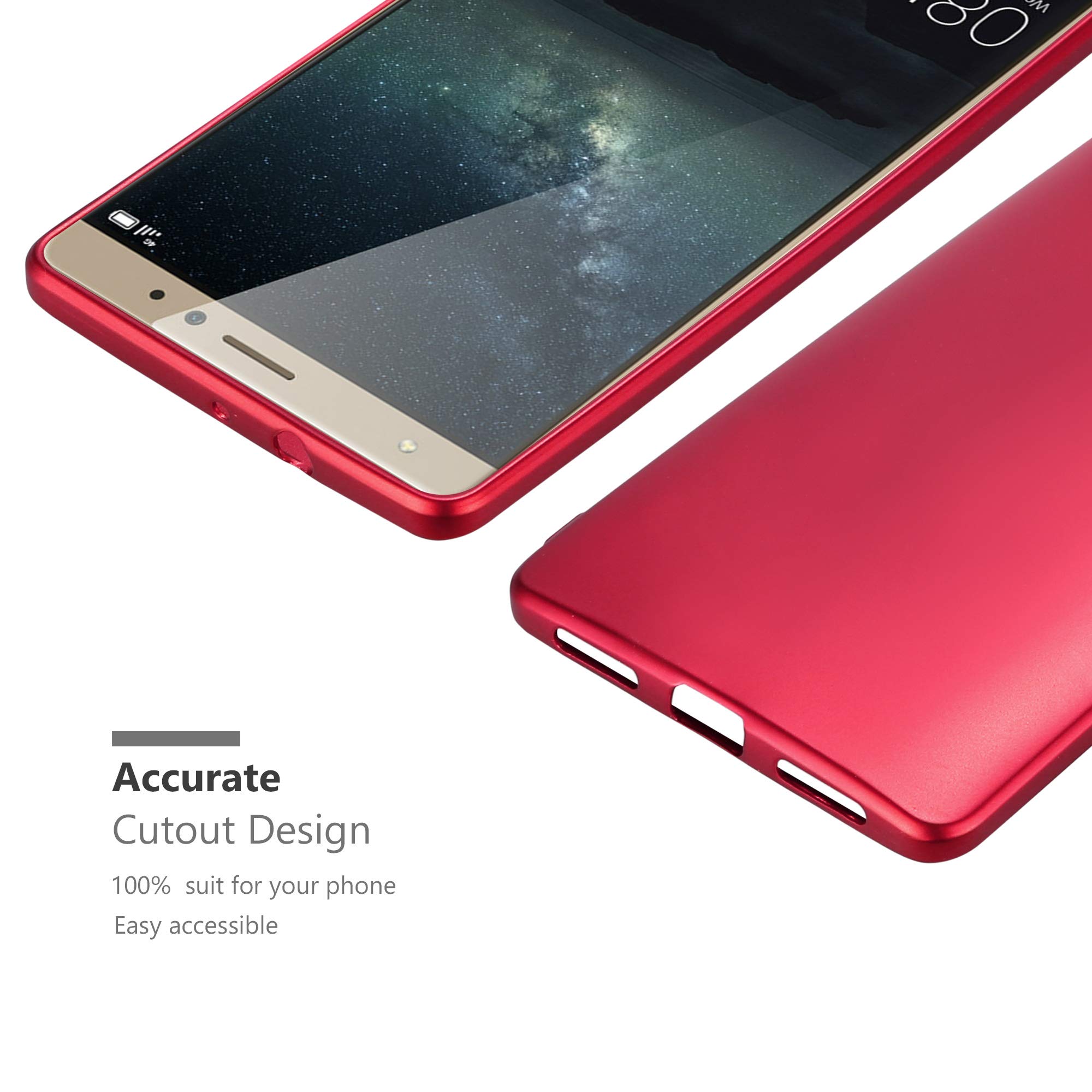 CADORABO Custodia Protettiva In Silicone TPU Flessibile Retro Copertina Huawei Mate 10 Pro Frost Rosso 85939880