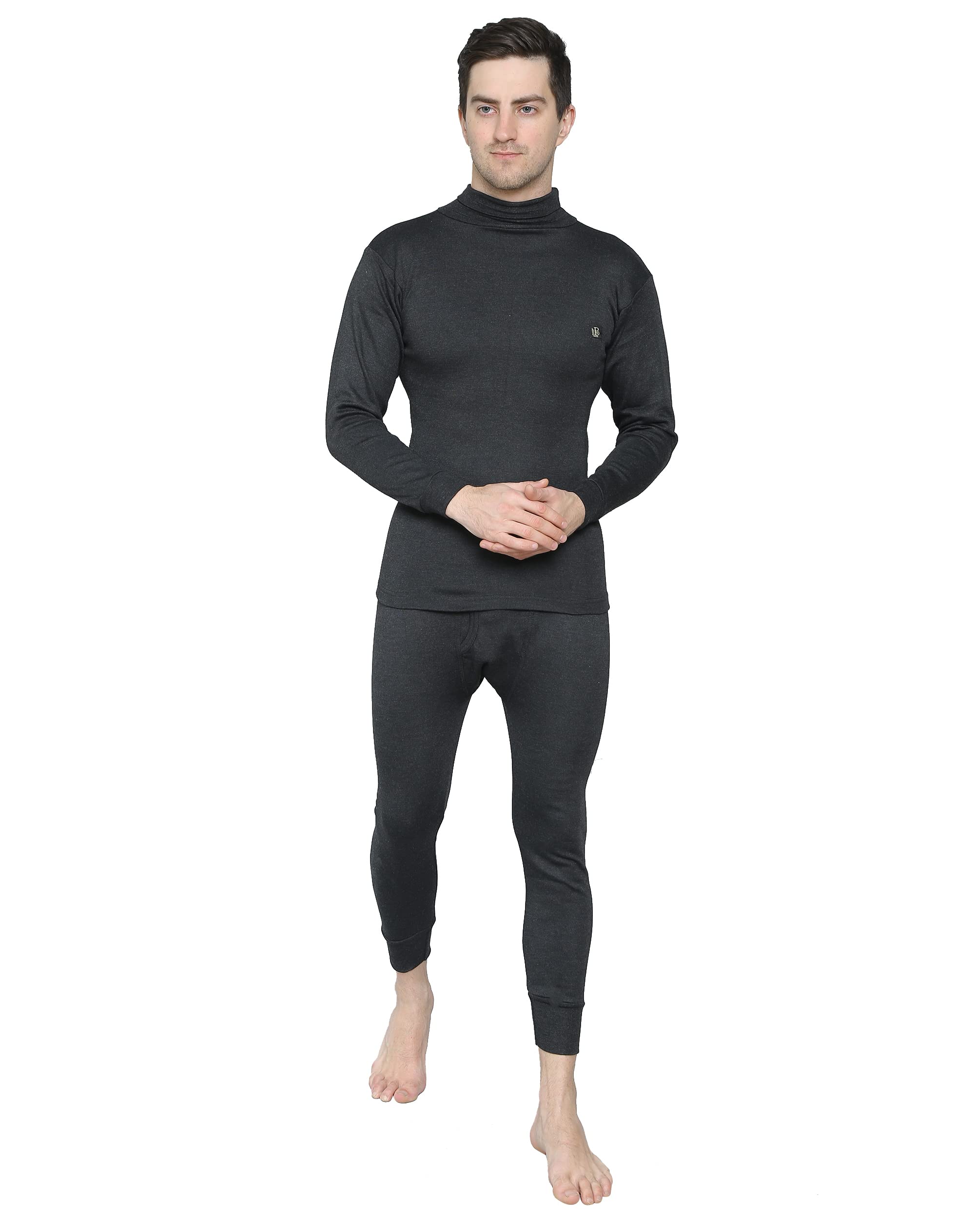 men's high neck top & pyjama thermal winter innerwear set