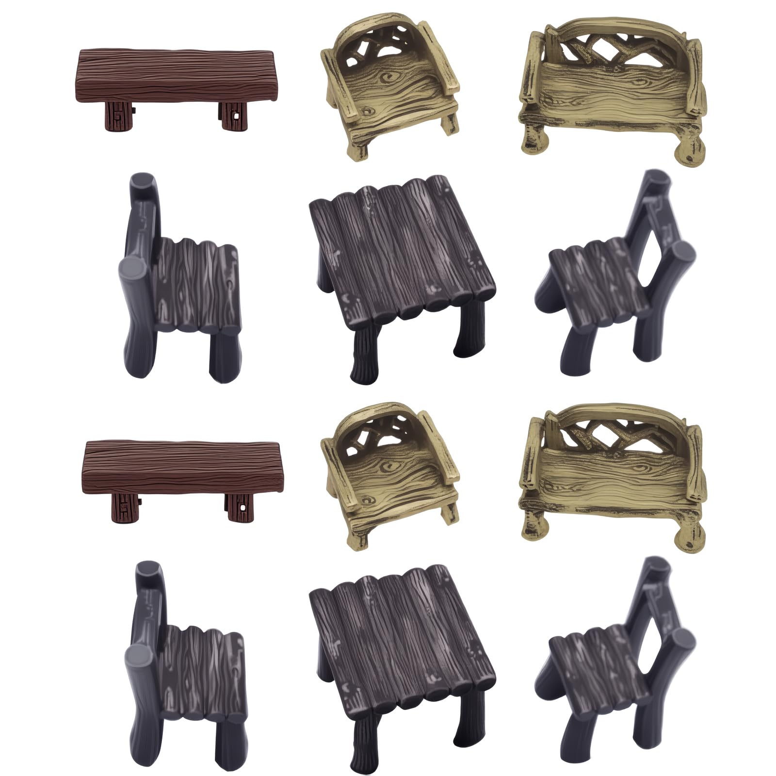 OZXNO 7 Pcs Miniature Table and Chairs Set Vintage Micro Landscape Decoration Garden Furniture Ornaments for DIY Craft Fairy Garden Decoration