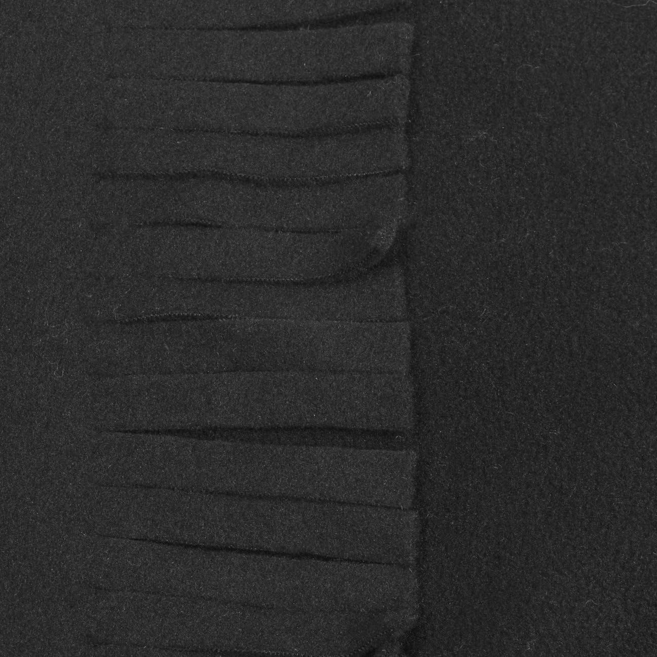 LIERYS Fleece Schalhaube Webpelz Unifarben Kapuzenschal mit Fransen Made in Italy Damen Herbst/Winter