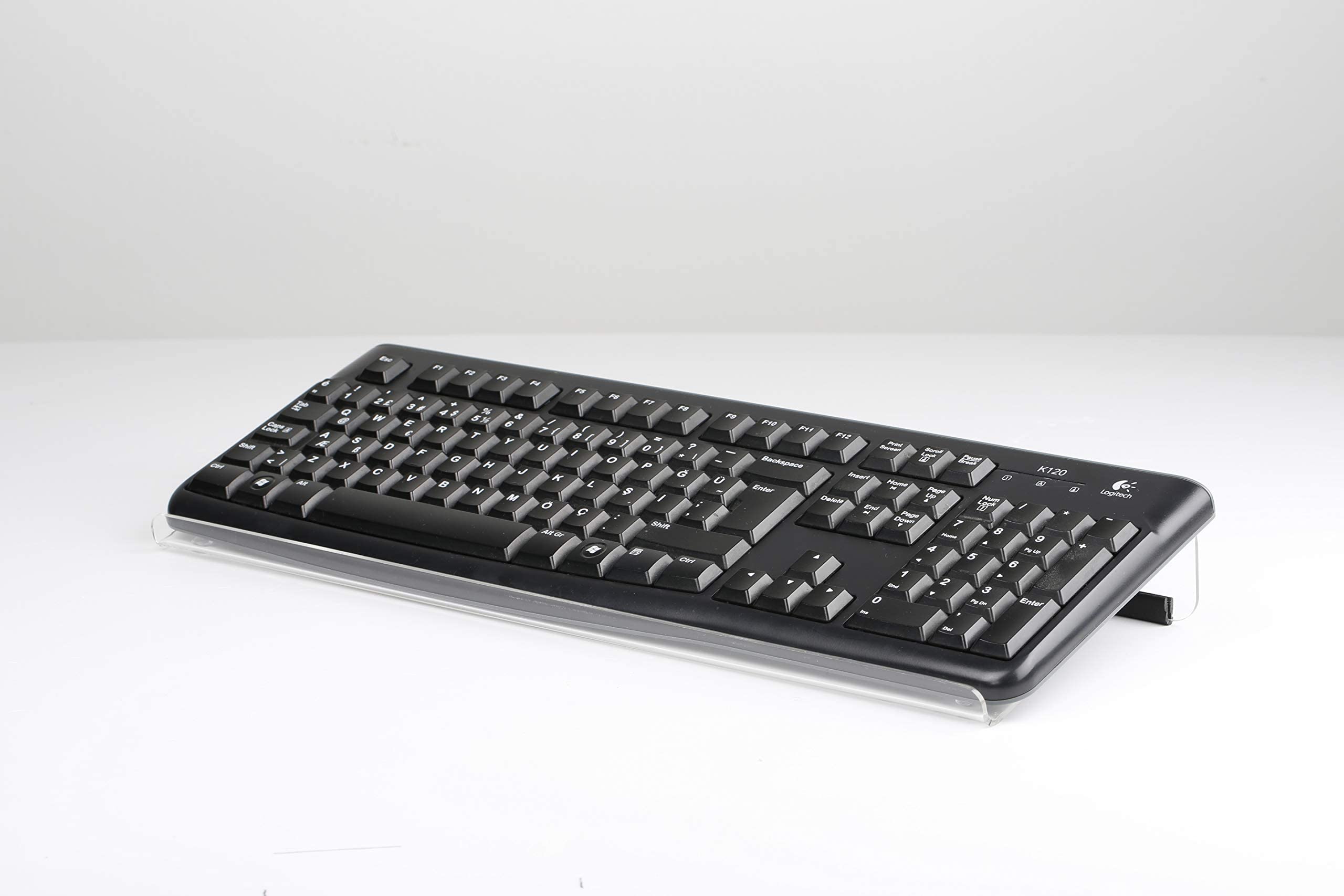 Support ergonomique incliné en acrylique pour clavier d’ordinateur 43,2 x 15,5 cm