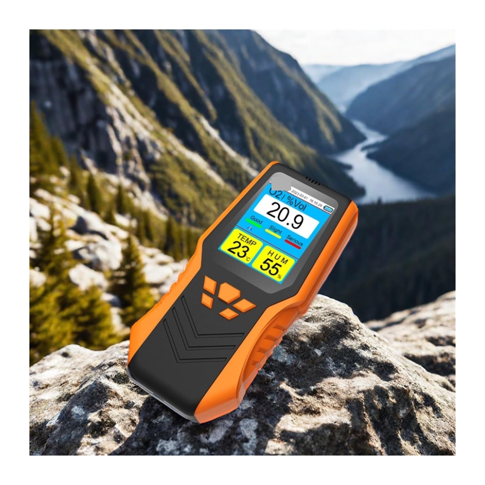 Rilevatore di gas, Monitor portatile della qualità dell'aria e dell'ossigeno, sensore di temperatura umidità ad alta precisione, rilevatore gas, monitor dell'O2 for interni