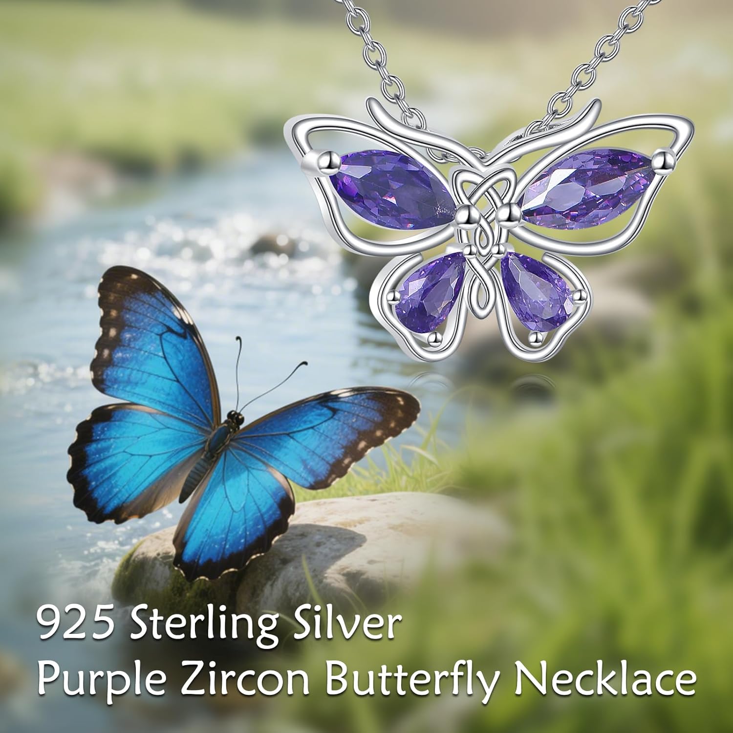 LUHE Butterfly Necklace for Women Sterling Silver Butterfly Pendant Necklace Dragonfly Jewelry Gifts for Women - Image 6