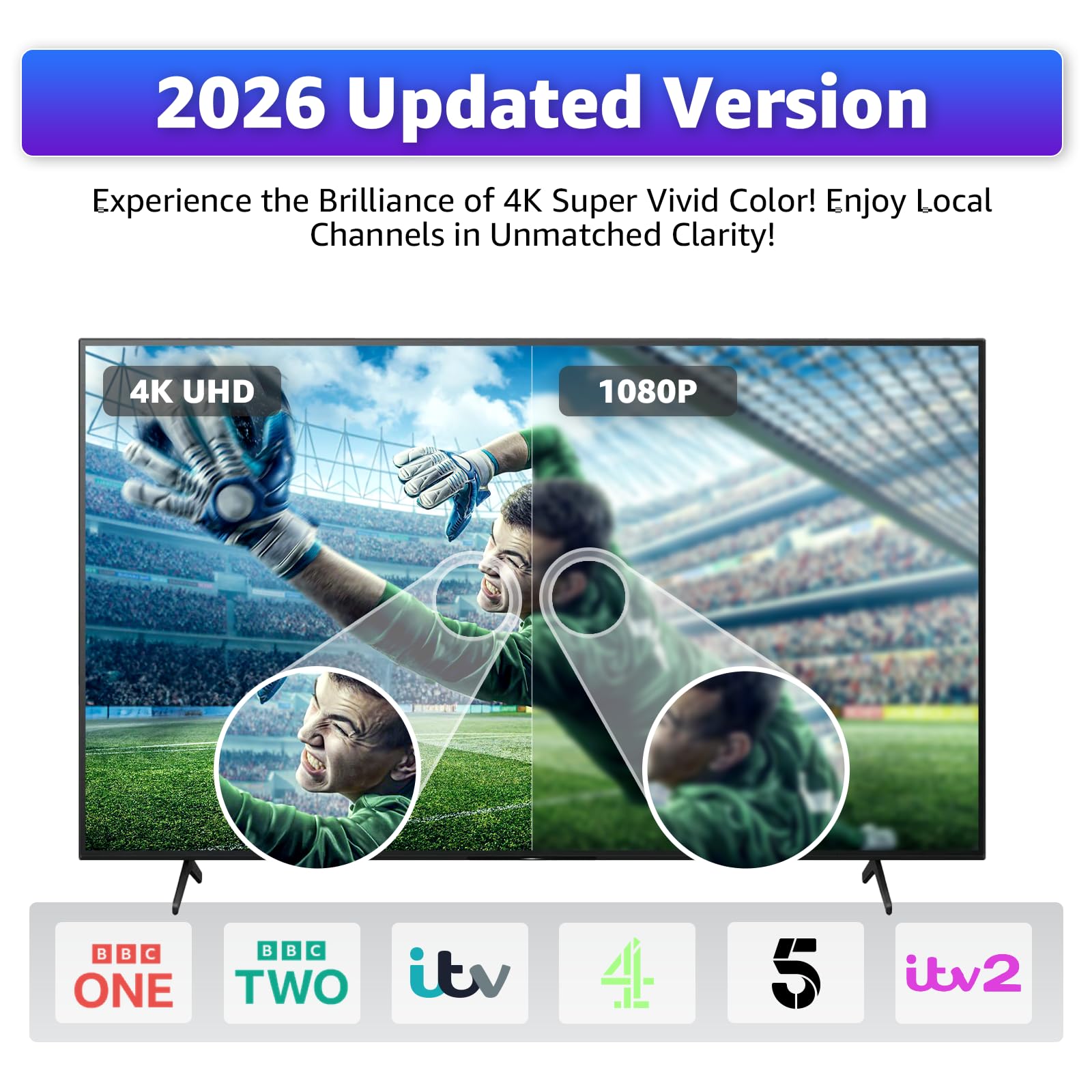 TV Aerial - Magnetic Base 360° Signal Reception Digital TV Aerial Indoor Compatible with Smart TV and All Televisions Supports 8K 4K 1080P Universal Indoor Aerial 5m Coaxial Cable - 3