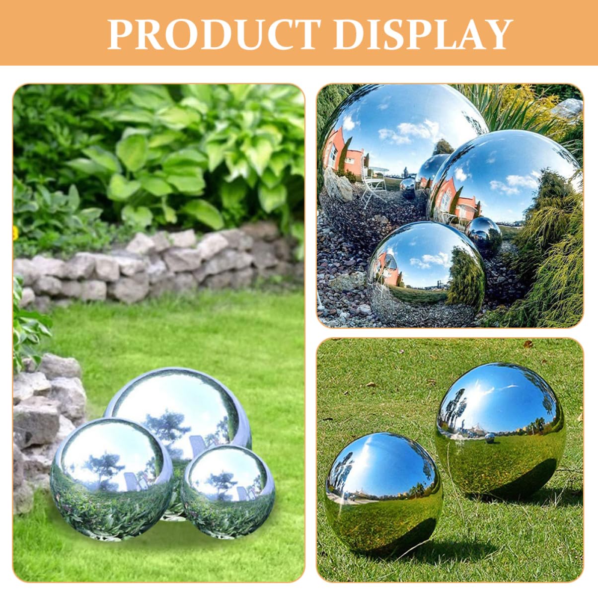 Gogogmee Gazing Ball Garden Mirror Sphere Polished Reflective Globe for Outdoor Lawn Decor Shiny Gazing Ball Ornament Durable and Weather Resistant Garden