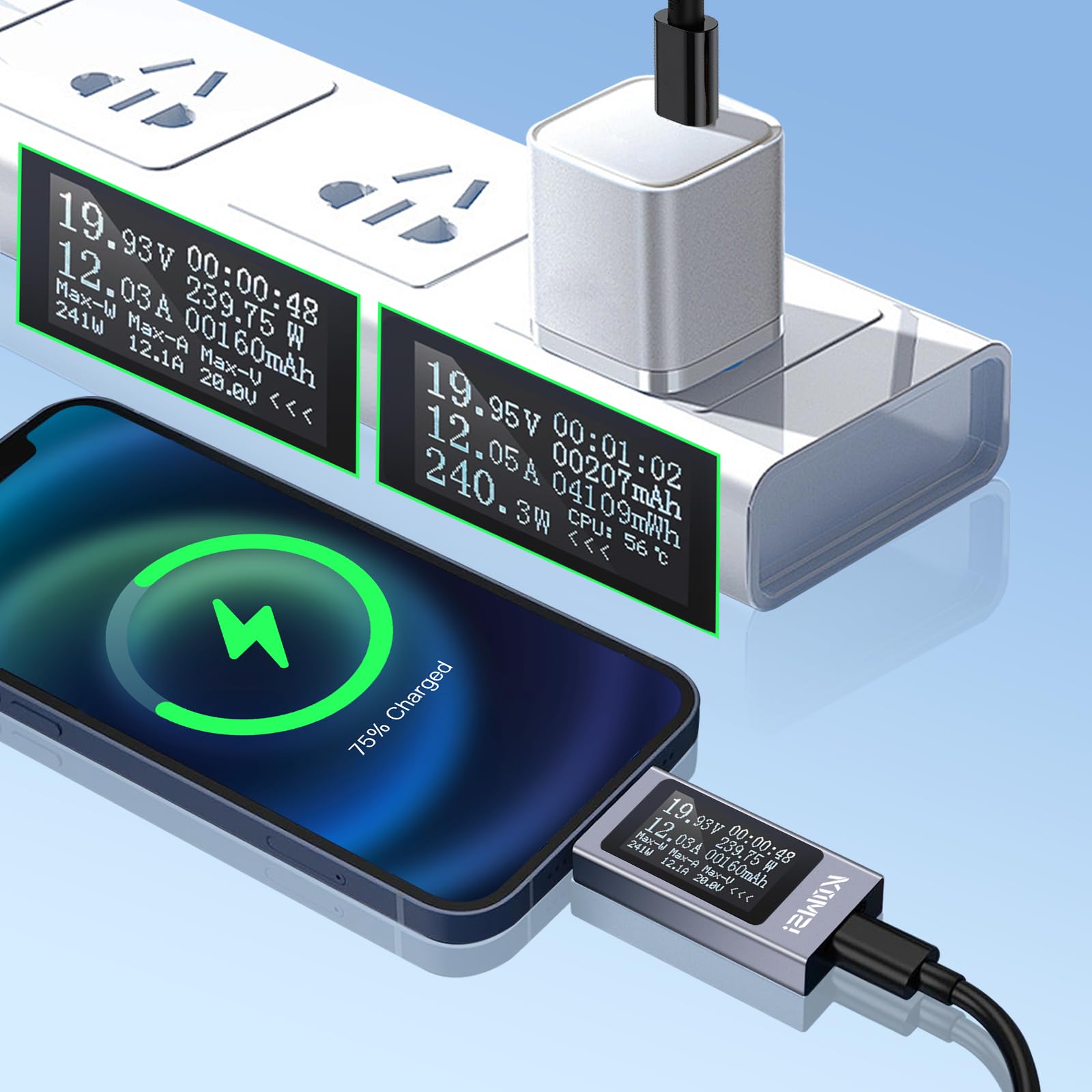 Tester USB Digitale - Voltmetro E Amperometro, Misura Tensione, Corrente, Potenza, Per Ricarica Dispositivi - Foto 10