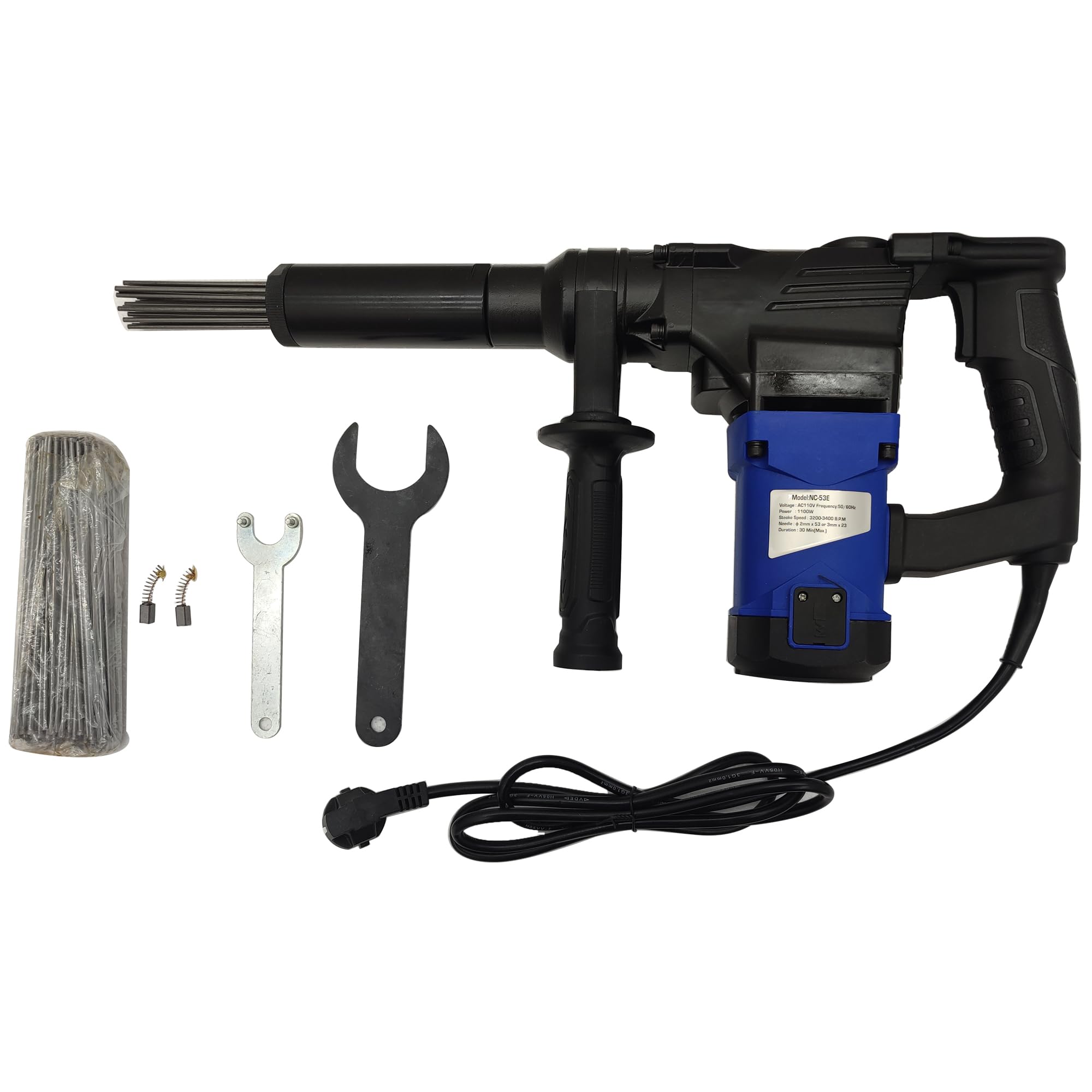 HQHAOTWU Rust Removal Tool Electric Handheld Rust Remover Needle Derusting Gun Ship Derusting Hammer with Speed 3200-3400 BPM Electric Spray Rust Removal Needle Gun 110V