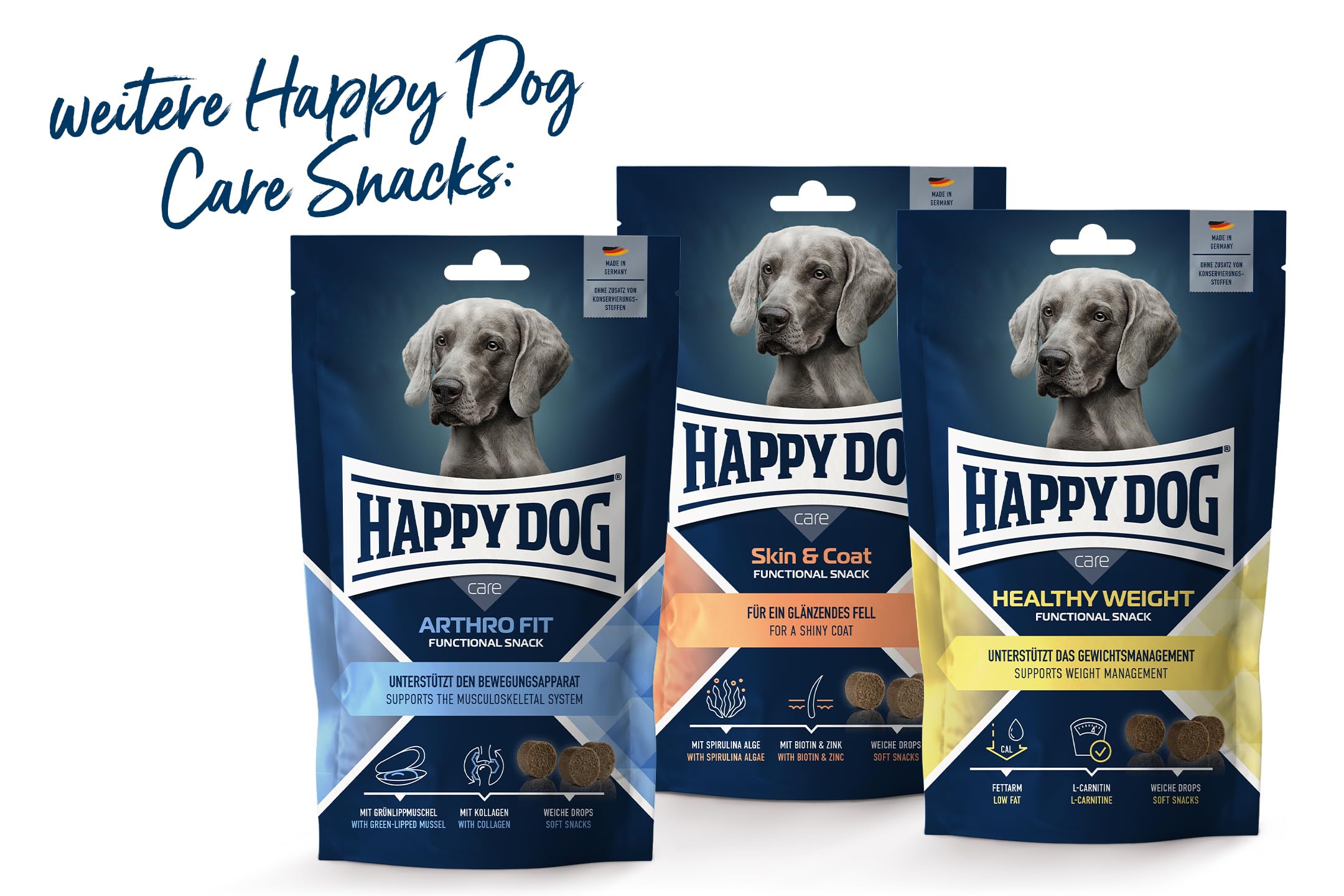 Happy Dog Care Snack Calm & Relax mit Hanf, 100 g Hundesnack – Ansicht 4