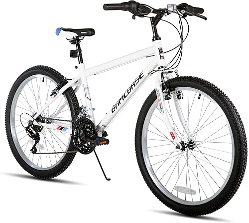 Miniatura 14 de HH HILAND Bicicleta de montaña de 24 y 26 pulgadas para hombres y mujeres, marco de acero de alto carbono de 18 velocidades, bicicleta deportiva