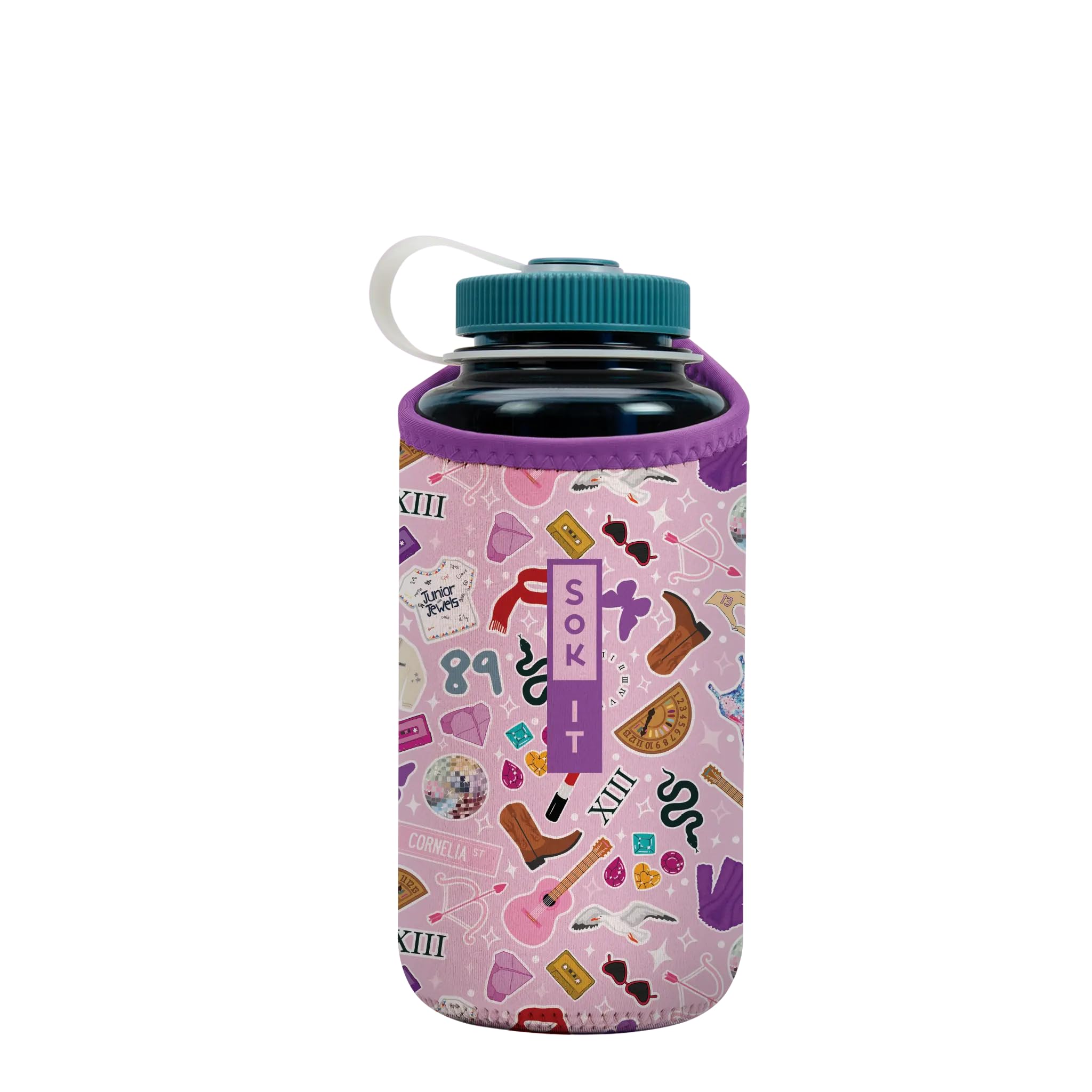 Sok It BotlSok Water Bottle Sleeve Insulated Neoprene Cover (On Tour, Fits 32oz Nalgene)