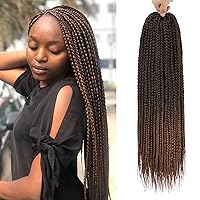 Vista 22 de 8 paquetes de trenzas de ganchillo para mujeres negras de 18 pulgadas, trenzas de caja de ganchillo preenrolladas para mujeres negras, extensiones
