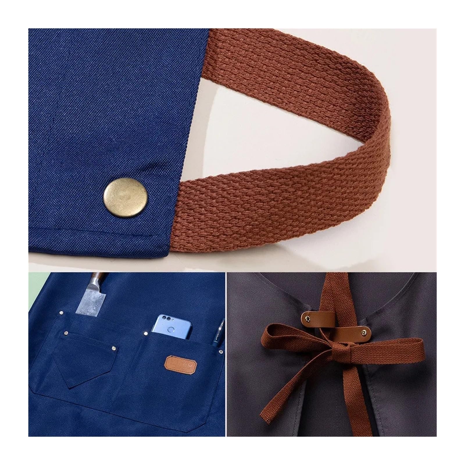 delantal Delantal de cocina impermeable for adultos, hombres y mujeres, correa cruzada ajustable en la espalda, babero trabajo for cocinar, limpieza restaurantes, 1 ud