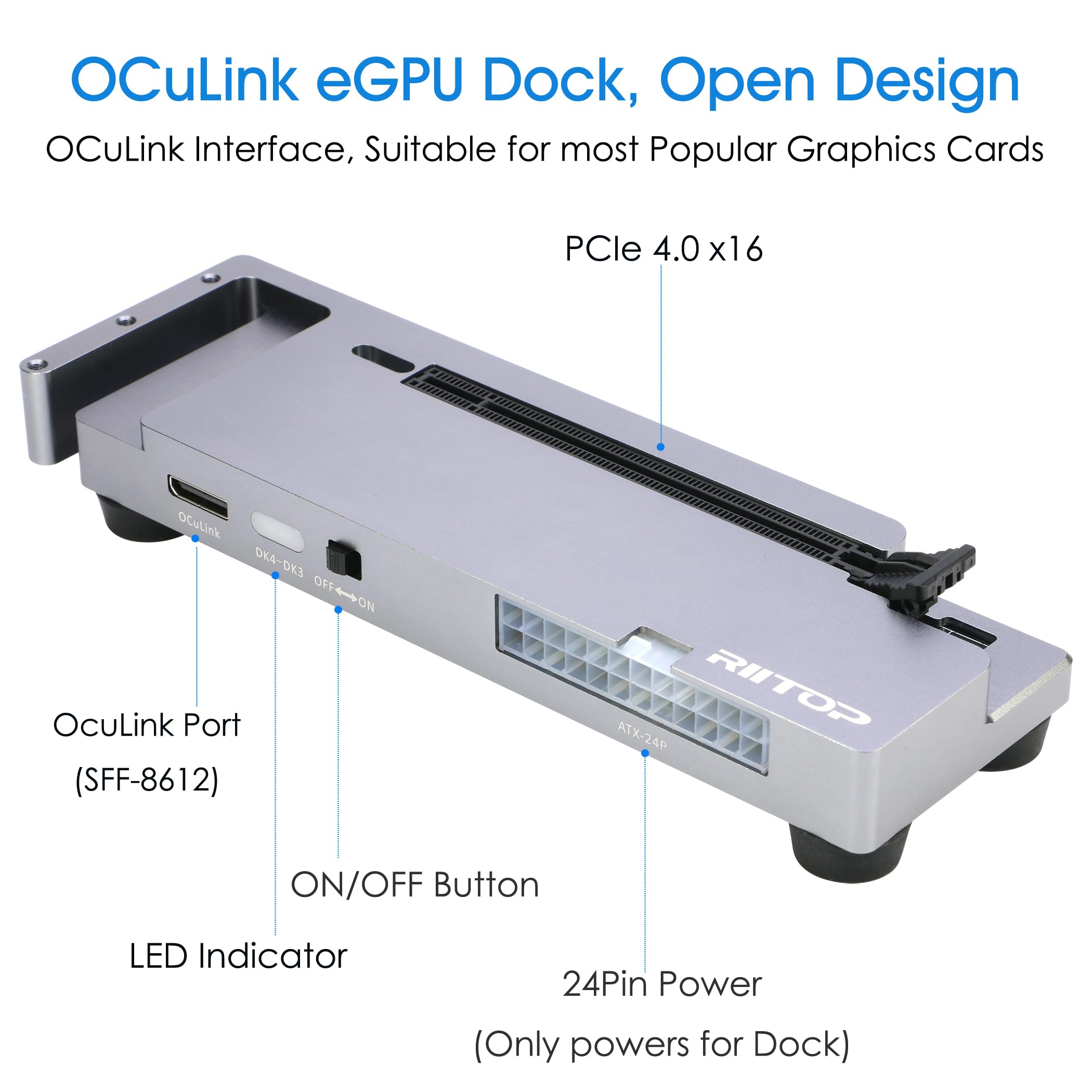 Amazon.com: RIITOP OCuLink eGPU Dock 64Gpbs Oculink SFF-8612