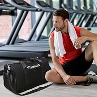 custom travel duffel bags Bag Personalized Duffle Bag with Embroidery Name, Gym Bag Dry/Wet Bag with Shoe Compartment for Women Men Sports Tote for Dance Gym Weekender Overnight-Navy Blue Choose your strap color best briefcase Micro Pebble Round Backpack Size:38.5