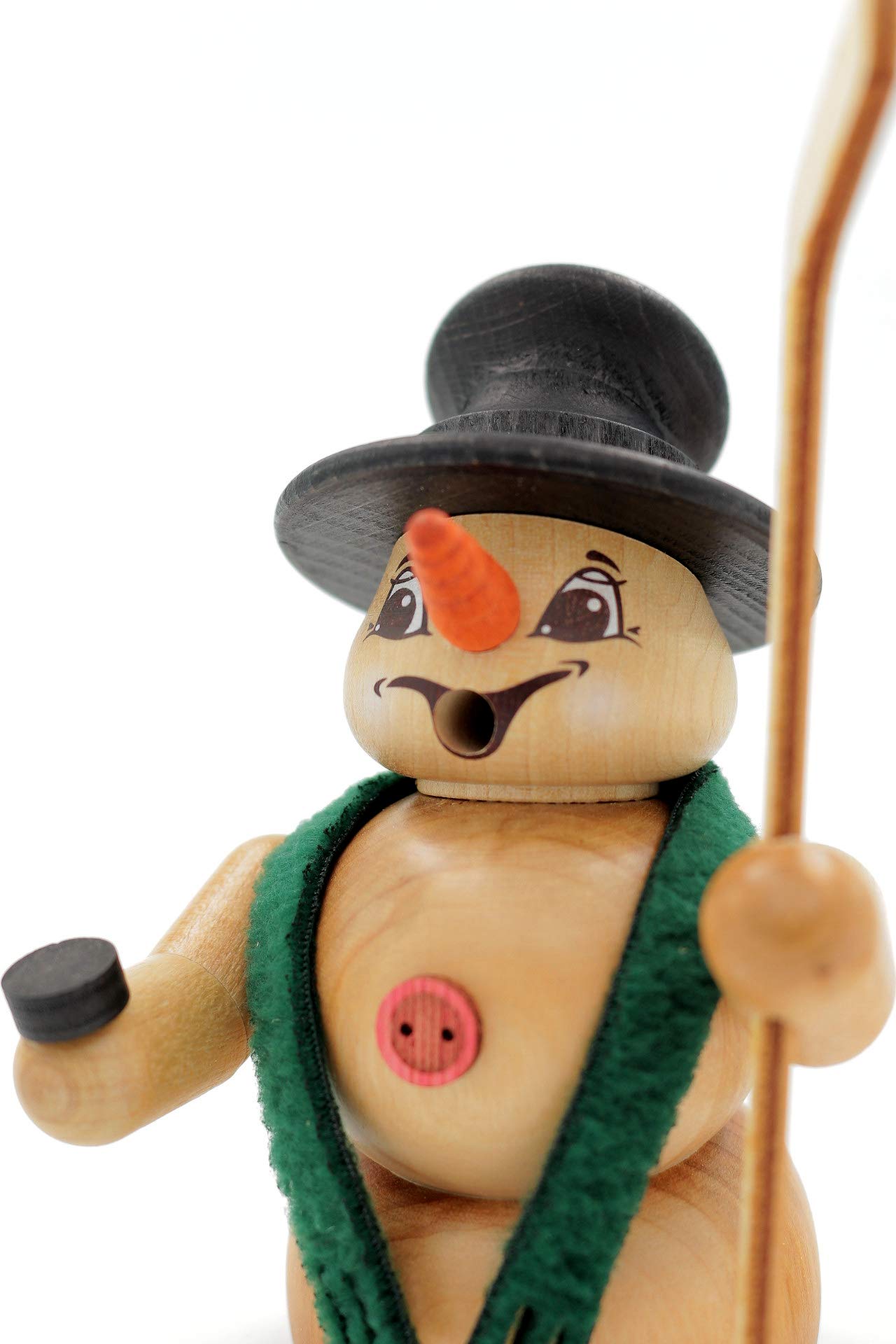 Kuhnert - Erzgebirgische Holzkunst Räuchermann Räucherfigur Schneemann 13cm - Eishockeyspieler