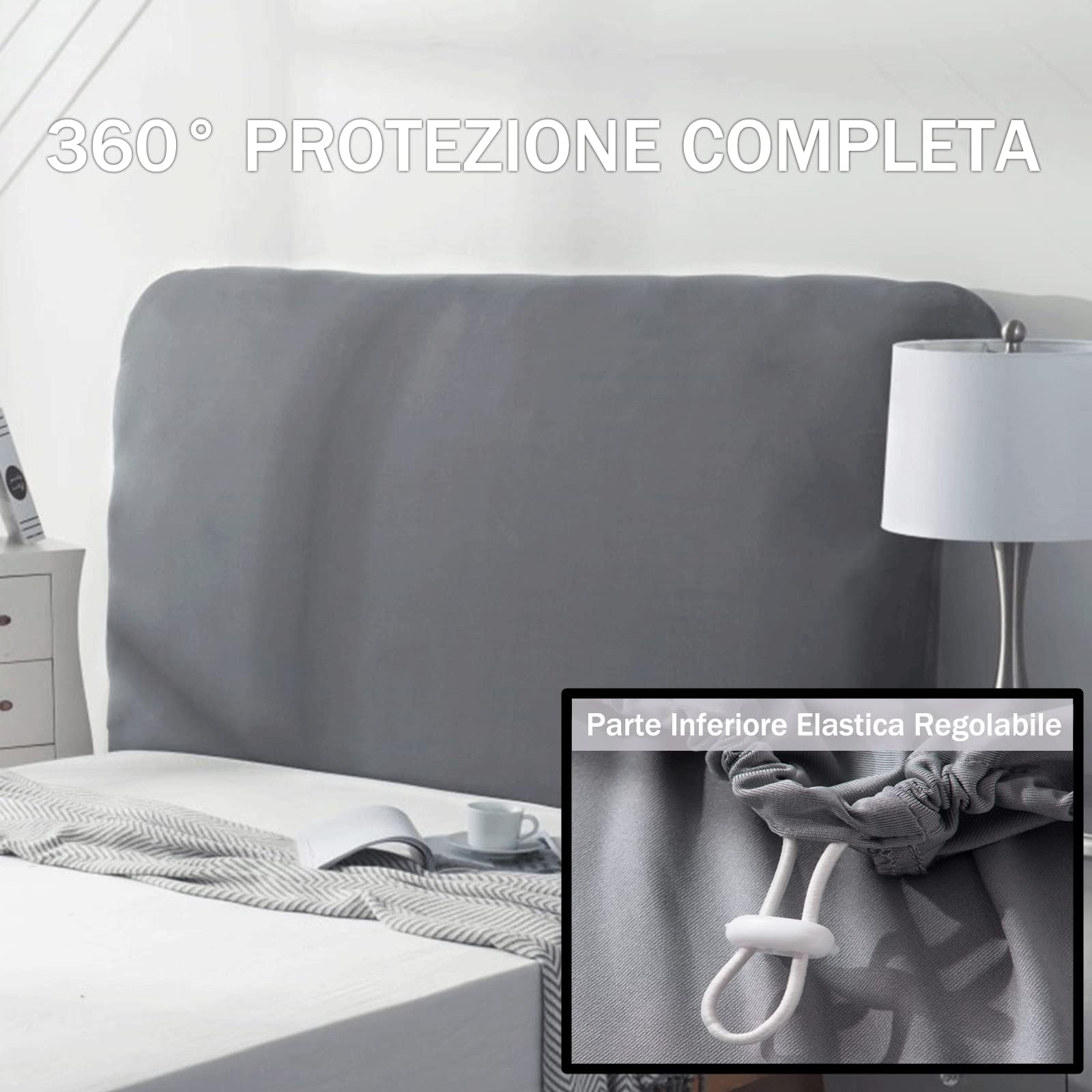 Fodera Per Testiera Letto Di Lusso Velluto Di Visone Coperchio Della Testata Letto Elasticità Fodera Per Schienale Per Letto Matrimoniale Singolo Morbido Copri Testata Letto,Brown-Length:170-185cm