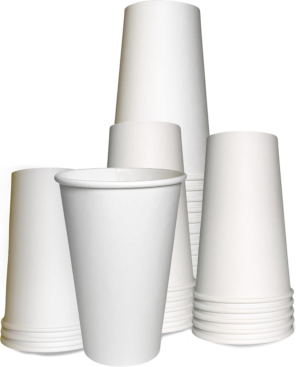20oz White Paper Coffee Cups Extra Large - Disposable Paper Coffee Cups - Hot Drink, Tea, Coffee, Cappuccino, Hot Chocolate, Chai, Chai Latte, Office, Travel, Recyclable - 20 Ounce Cups (25)