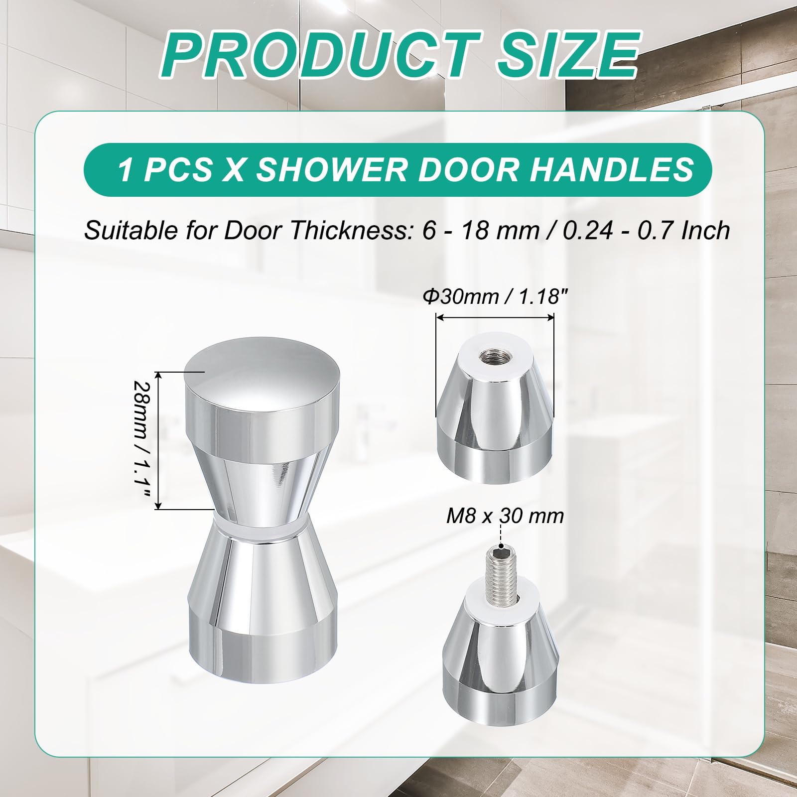 PATIKIL Glass Shower Door Handle - Image 2