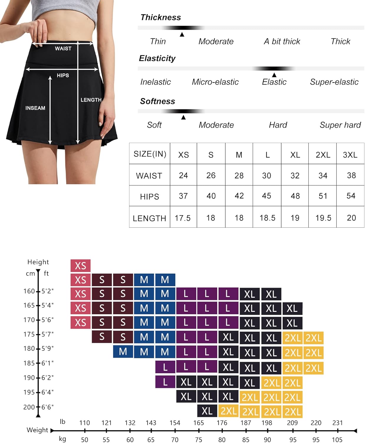 ZUTY 18" High Waisted Tennis Skirt for Women Skorts Skirts with Pockets Casual Modest Long Golf Athletic Running - Image 6