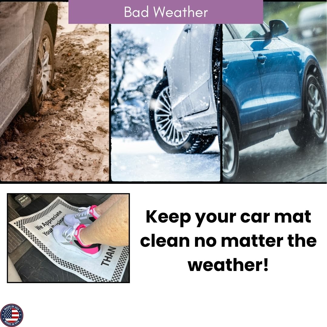 N F String Son Inc White Paper Floor Mats For Cars 20L x 16W Heavy-Duty Disposable Auto Floor — view 3