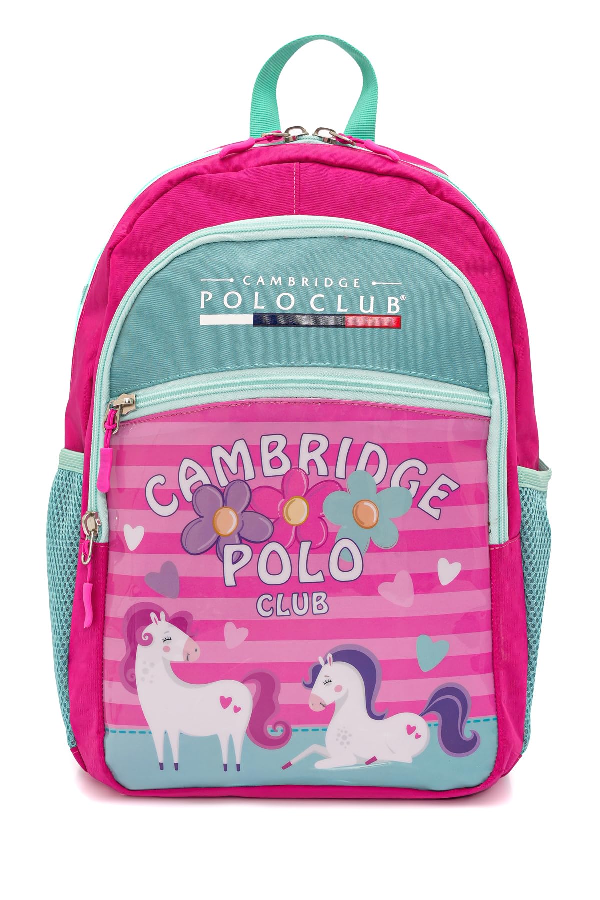 Cambridge Polo Club Minimal Unicorn Temalı 3'lü Kız Çocuk İlkokul Çanta Seti Pembe