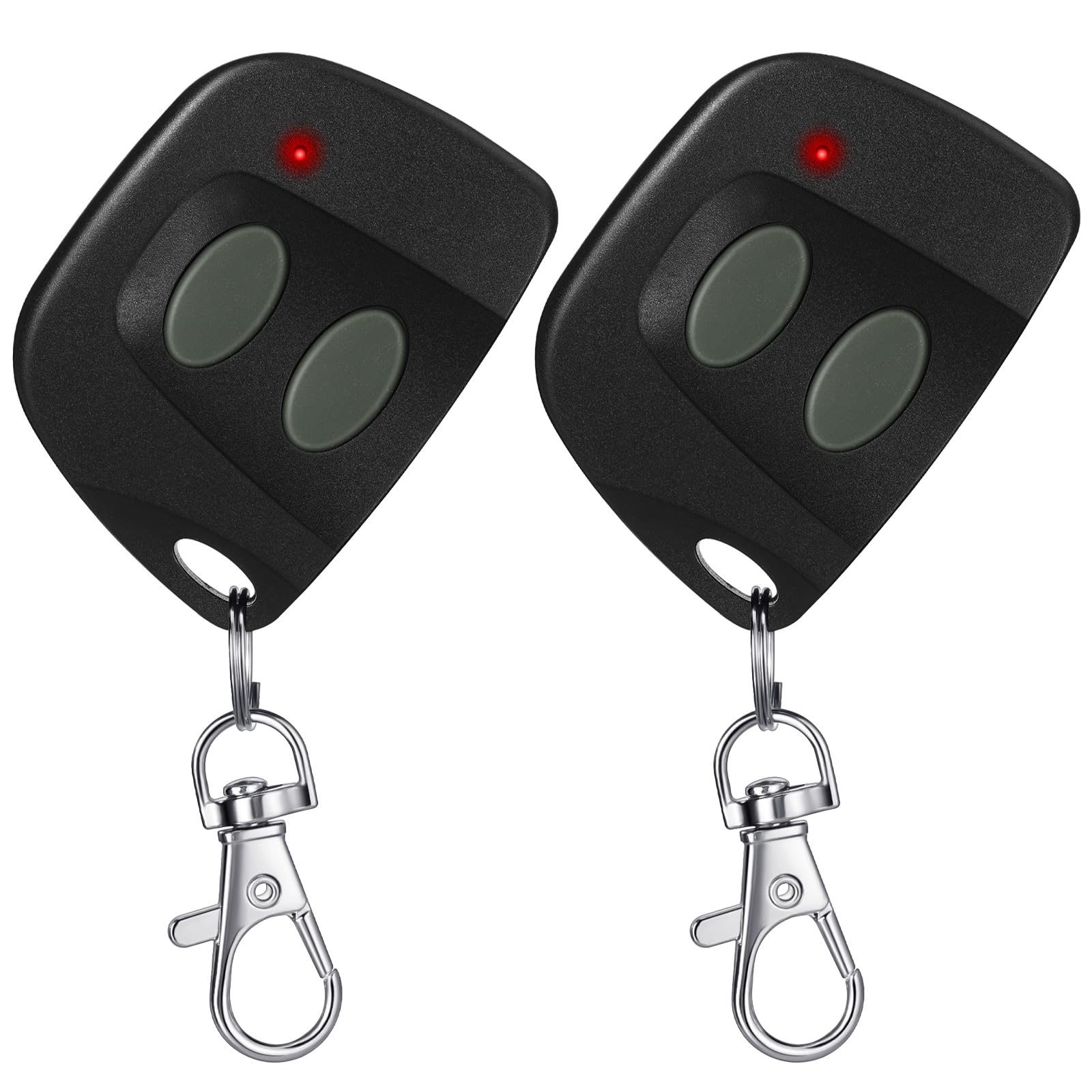 Kingdder 2 Pcs 10 Dip Switch Two Button Garage Door Remote Compatible with Multicode 300mhz 3089 3060 3070 3083 Gate Opener Remote with Keychain, Control 2 Different Doors Simultaneously
