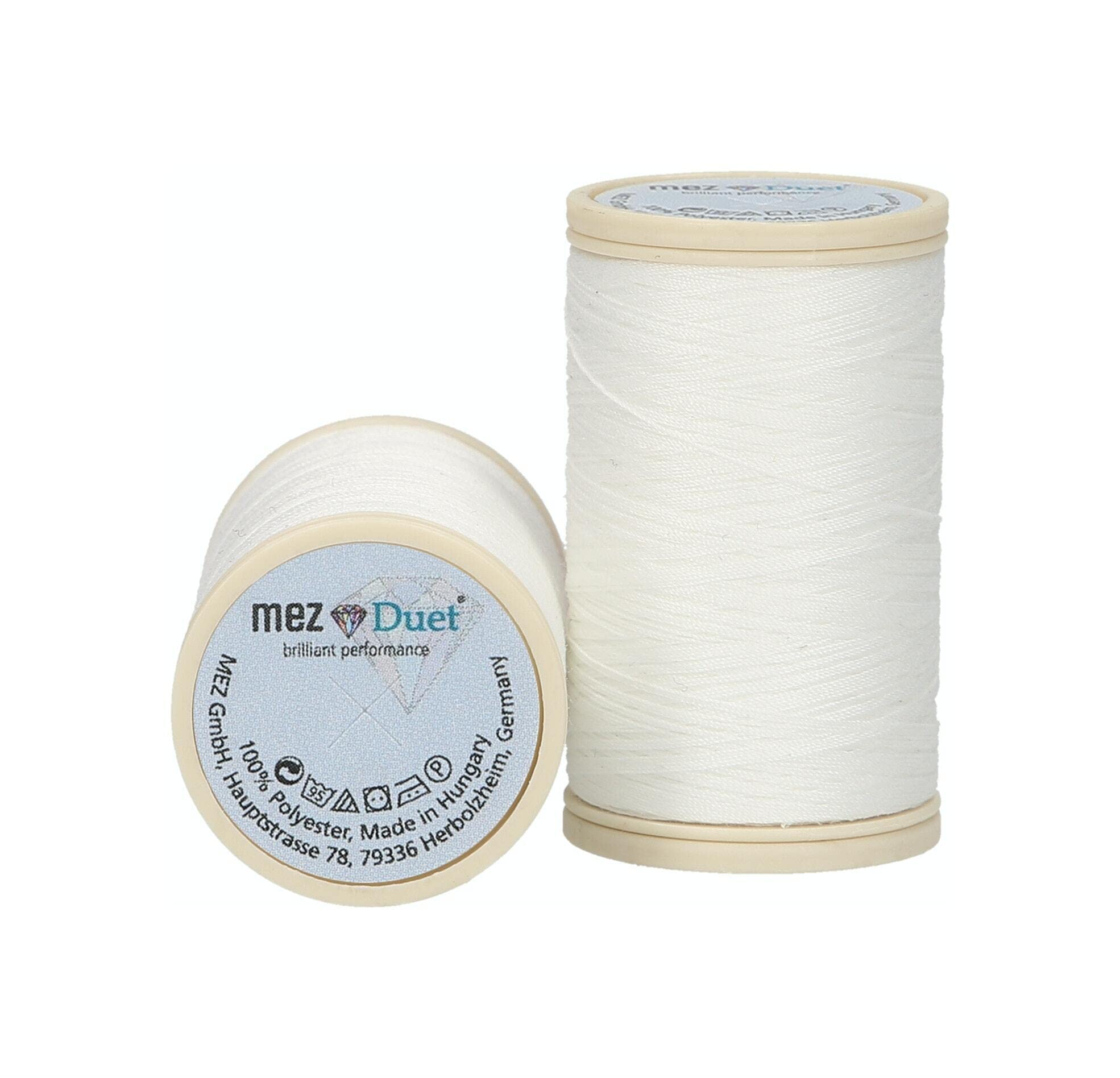 MEZ Duet Strength 100 4646100, Polyester, 02000 Weiß, 200 m