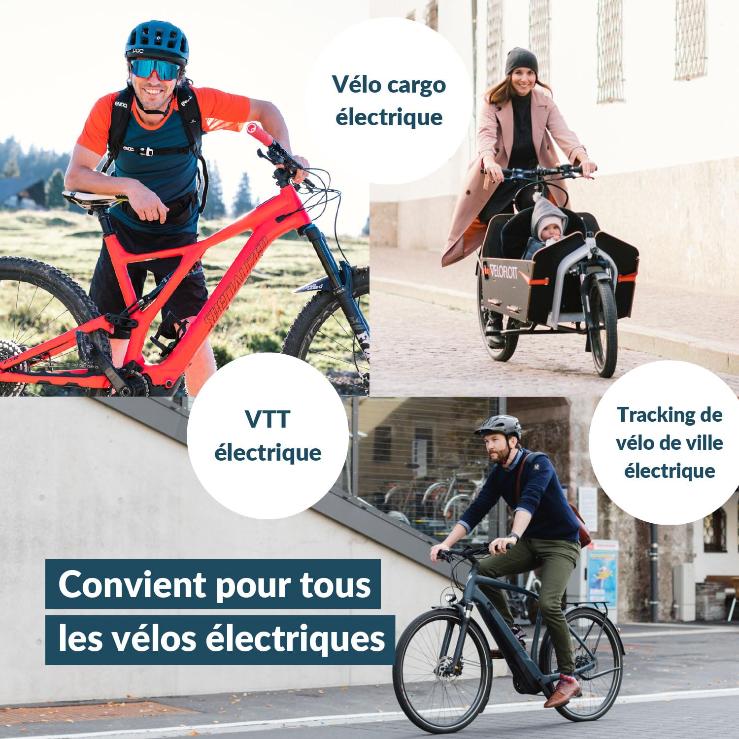 BikeTrax Traceur GPS Vélo Électrique - Compatible avec 95% des Marques, Protection Contre Le Vol Puissante, Suivi en Temps Réel Via App iOS et Android, Inclus : Système d’Alerte et Carte SIM