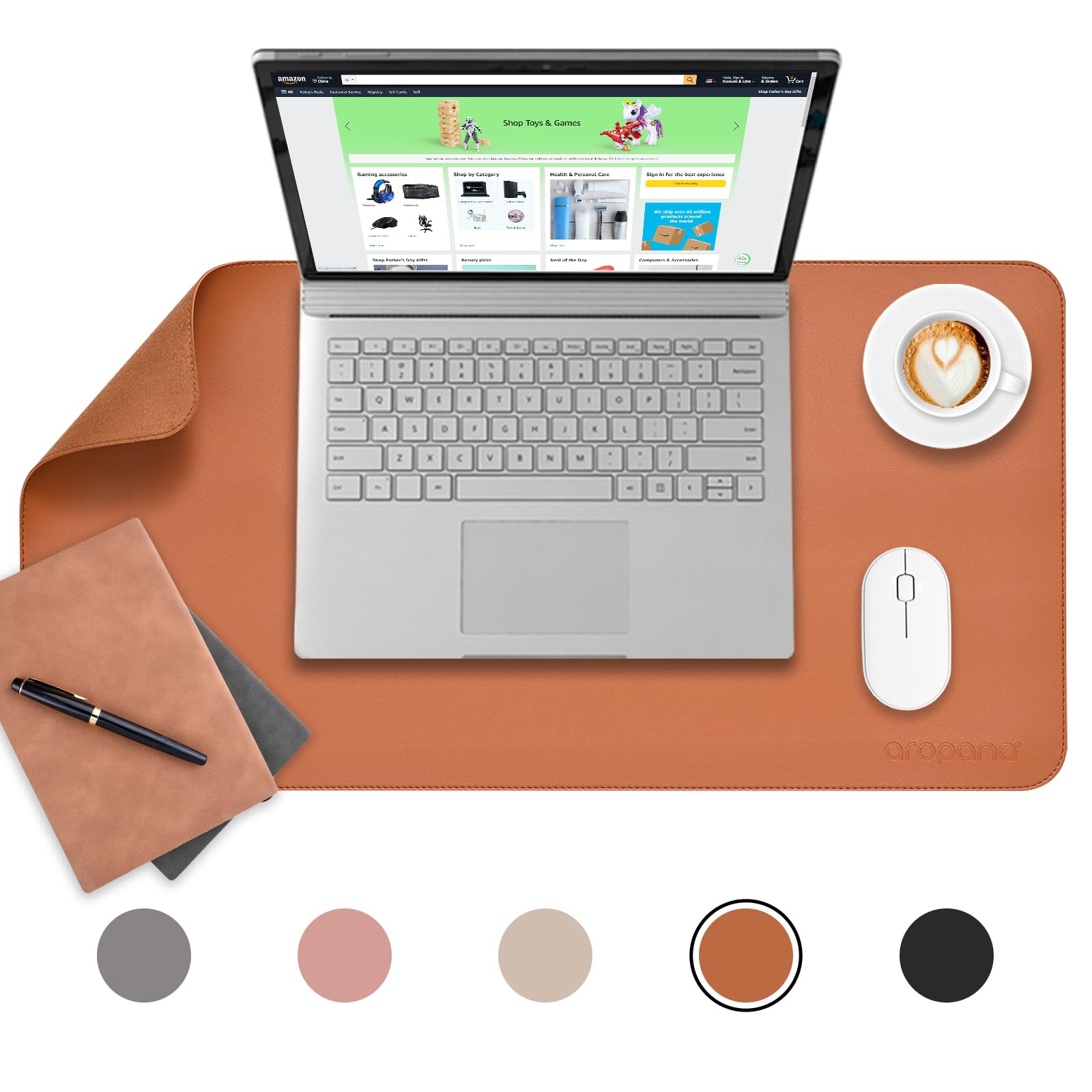 AROPANA Anti-Slip Extended Mouse Pad 120x60cm | PU Vegan Leather Desk Mat | Large Computer Desk Protector Pad with Suede Base for Keyboard, Laptop, Office & Home (Grey) — Amazon image 28