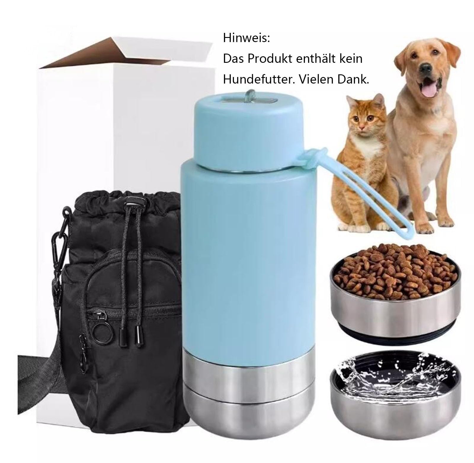 Edelstahl Hundetrinkflasche 950ml Auslaufsichere Wasserflasche für Hunde für Hunde & Katzen - Camping Reise & Outdoor Spaziergang BPA-frei(Orange)