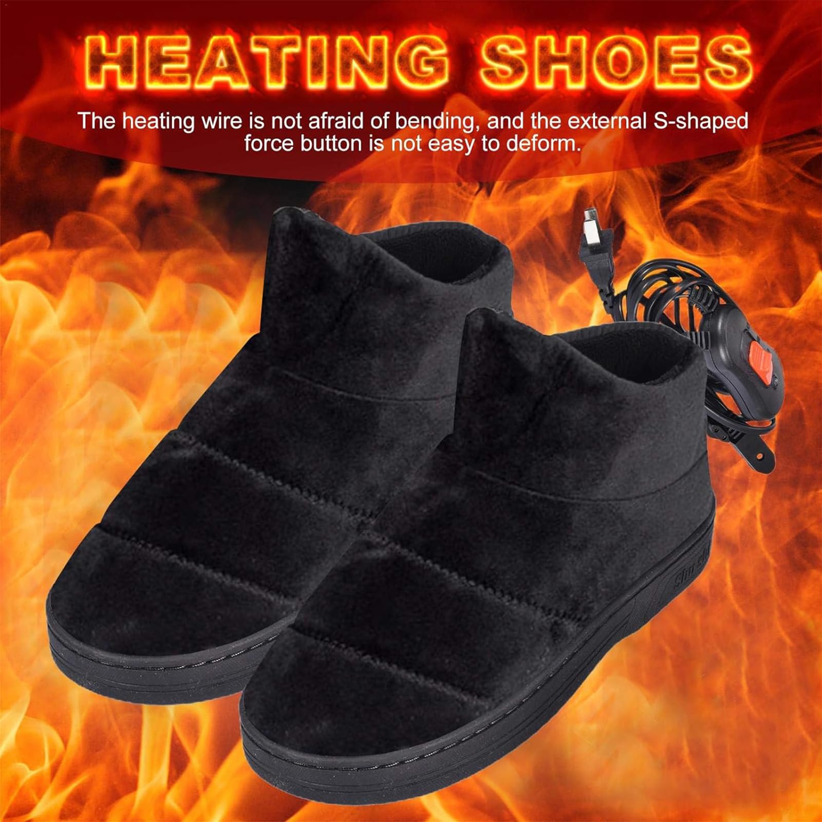Scaldapiedi Elettrico USB Pantofole Riscaldate Temperatura Regolabile Scarponi Riscaldati Invernali Scarpe per Il Tempo Freddo Scaldapiedi Peluche Donna Uomo Scalda Piedi,A,38/40
