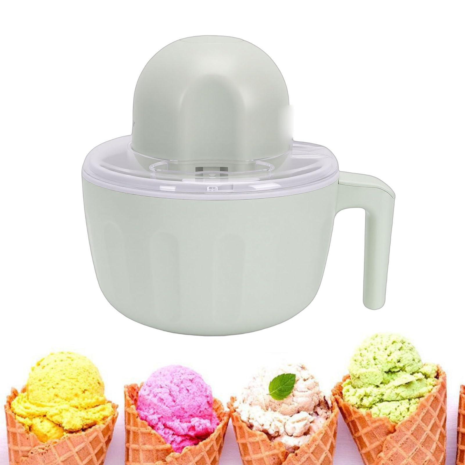 Asixxsix Gelatiera, 500 ml, elettrica, portatile, automatica, in materiale sicuro, multifunzionale, divertente, elettrodomestico da per bambini, piccole cucine