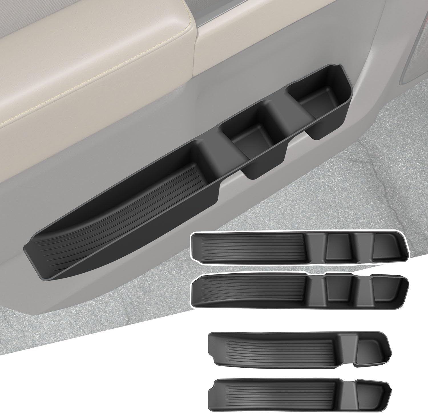4Pcs Door Side Storage Box Compatible with 2022 2023 2024 2025 Chevy Silverado GMC Sierra 1500 Side Door Organizer Insert Tray Replacement for 2022-2025 Chevy Silverado Accessories
